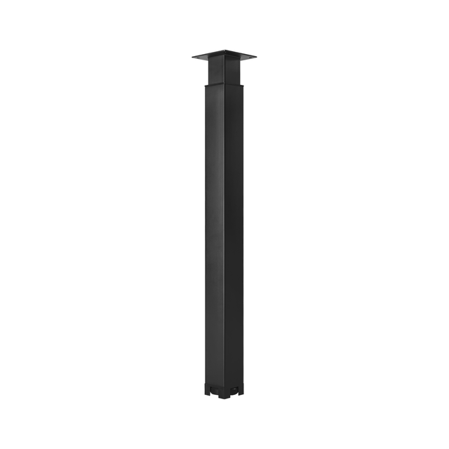 Pied de meuble réglable carré, acier noir Ht. max 110 x l.10 cm