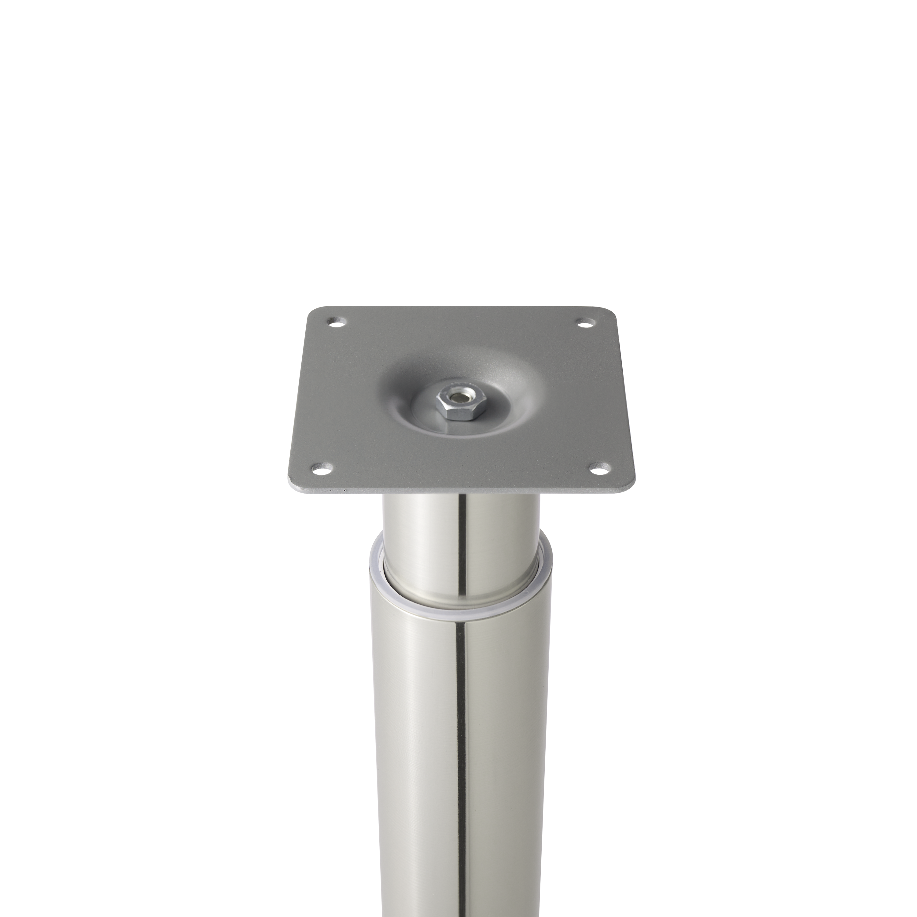 PATA MUEBLE METAL REDONDA EXTENSIBLE 700-1100MM NIQUEL SATINADA. 1UD - 6