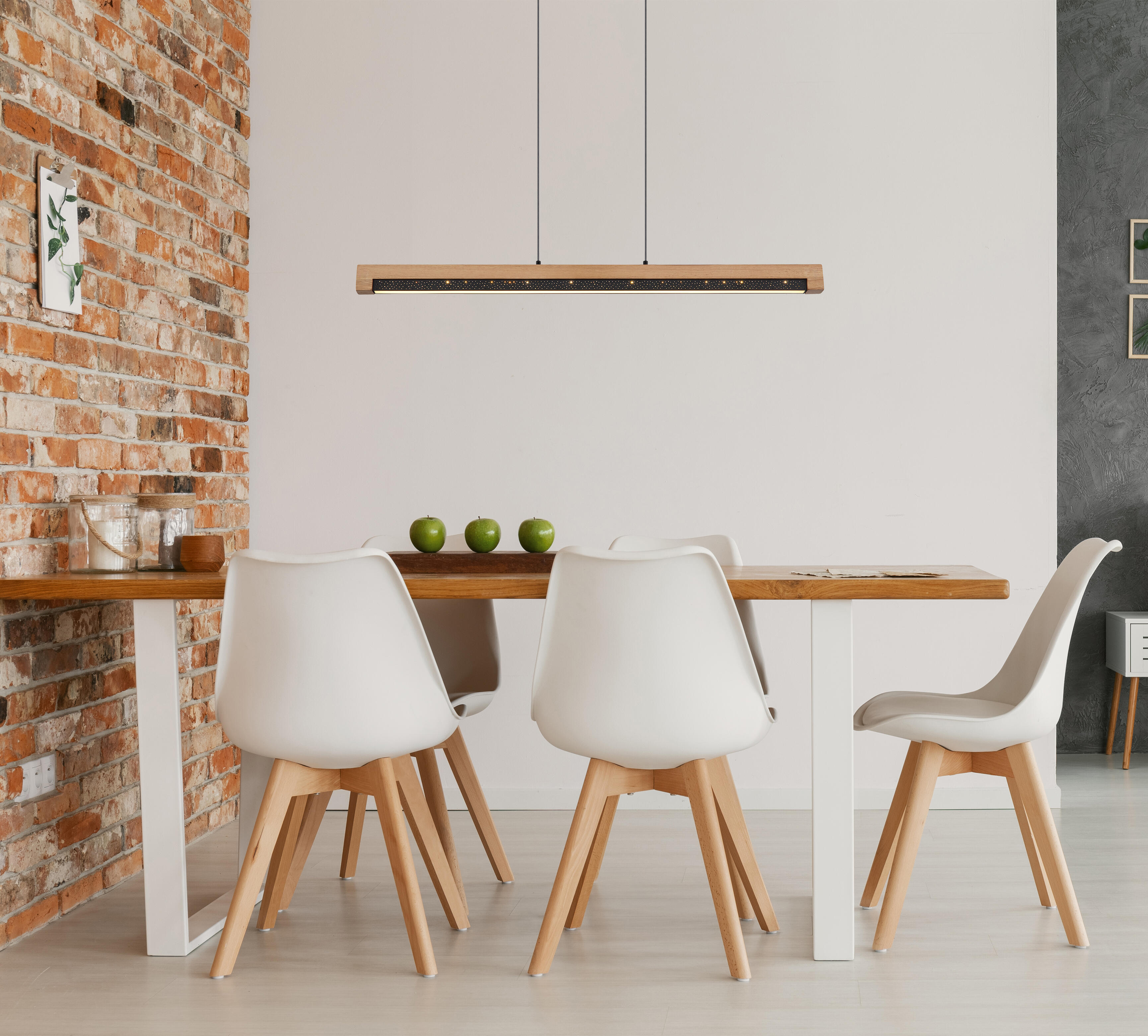 Lámpara de techo colgante acrílico acrílico marrón y negro 1 luz led starla globo 85 cm altura regulable