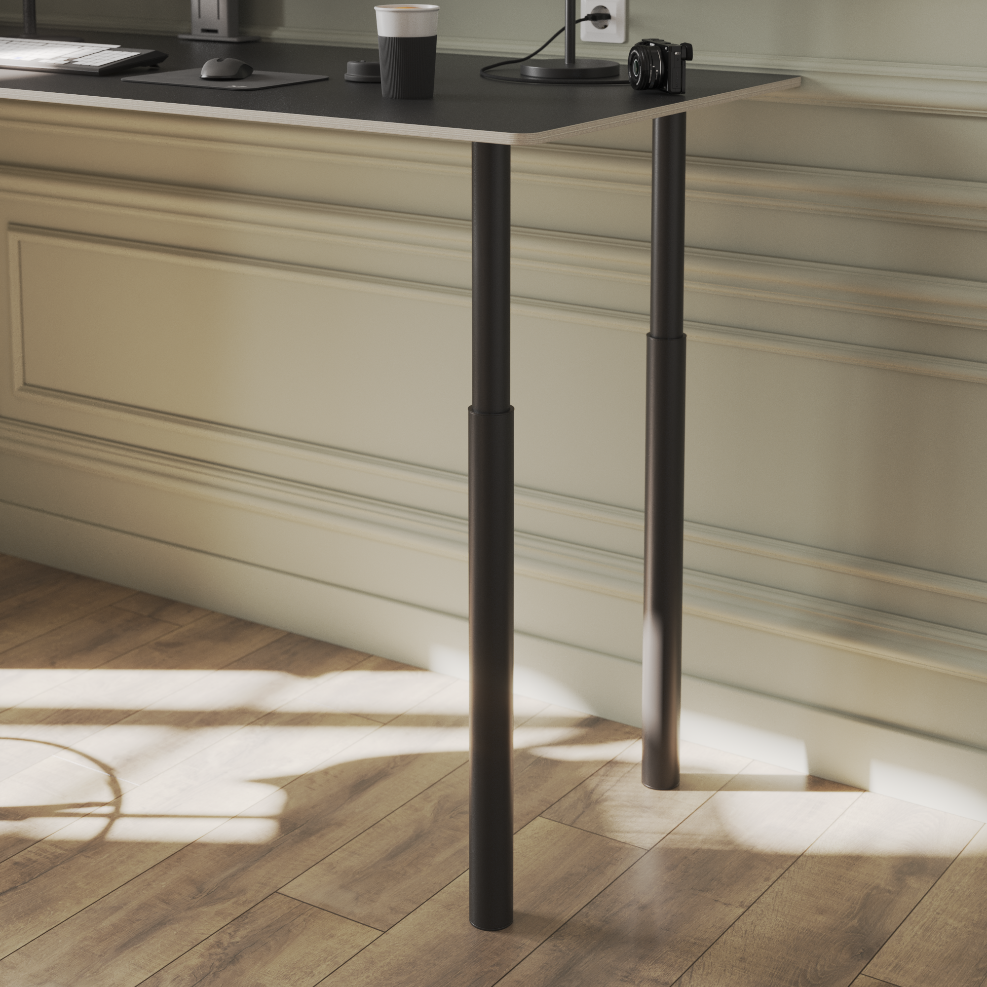 Perna para mesa redonda regulável 70-110 cm ⌀6 cm aço preto - 7