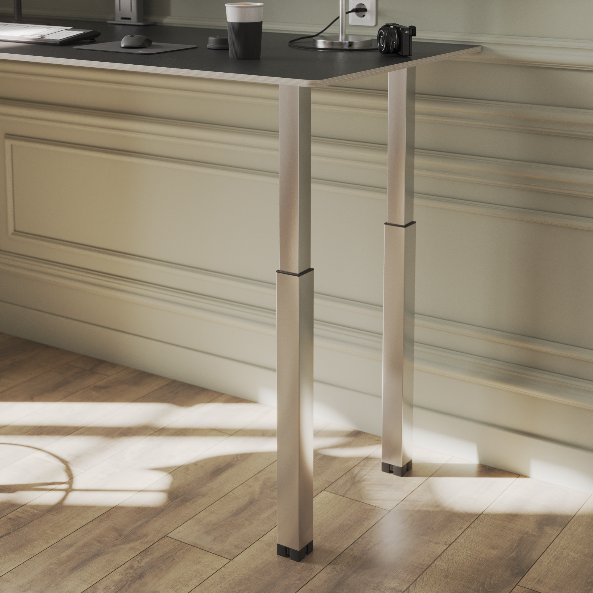 Perna para mesa quadrada regulável 70-110 cm 10x10 cm aço níque - 5