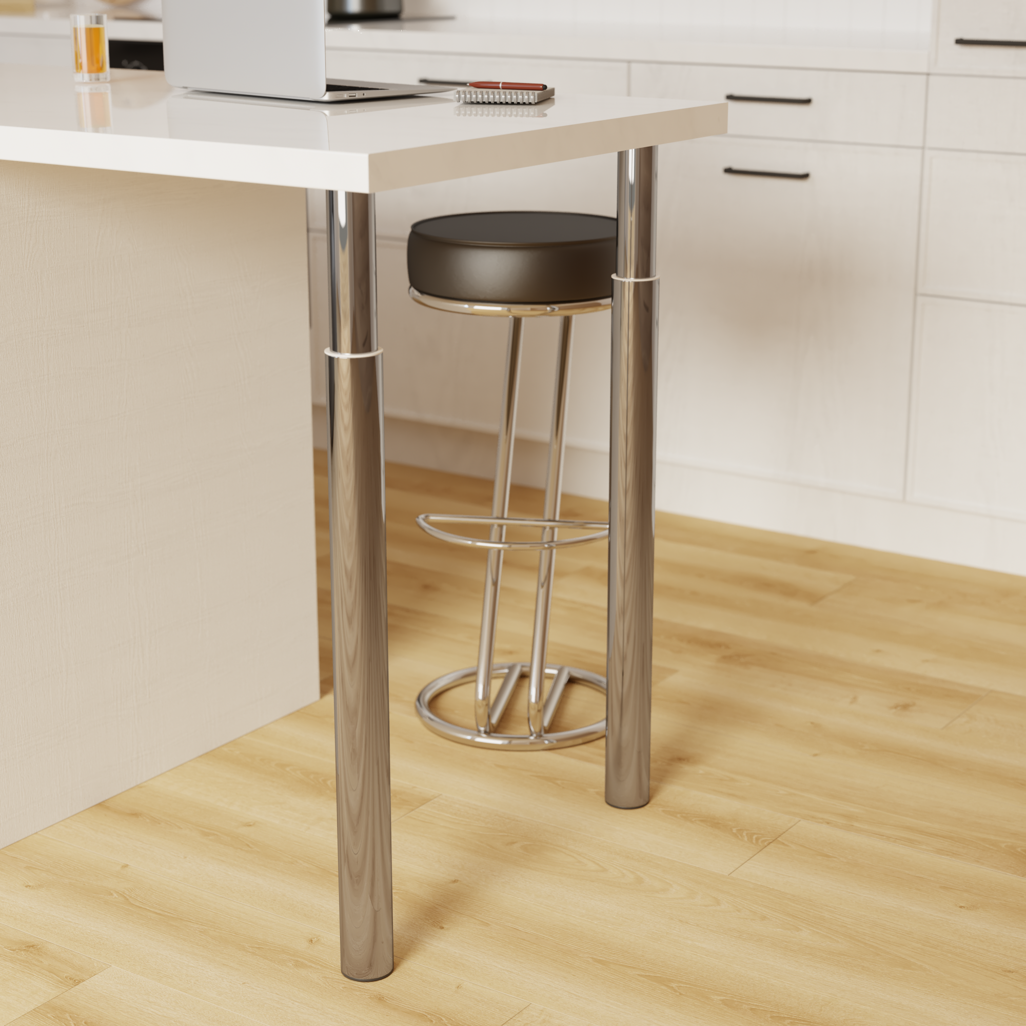 PATA MUEBLE METAL EXTENSIBLE REDONDA  700-1100MM CROMO. 1UD - 4