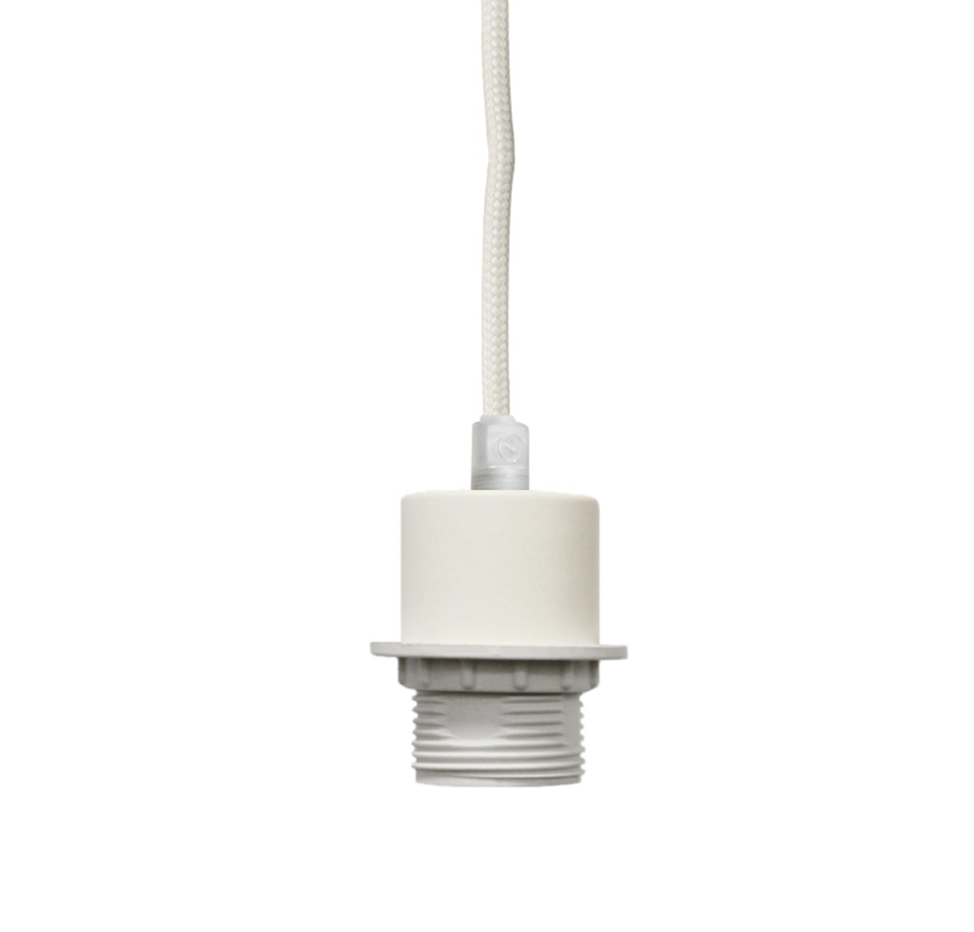 Lámpara de techo colgante de rafia y lino blanca ø38 cm Rafta IDP 1 luz E27 con altura regulable. Altura máxima 130 cm - 9