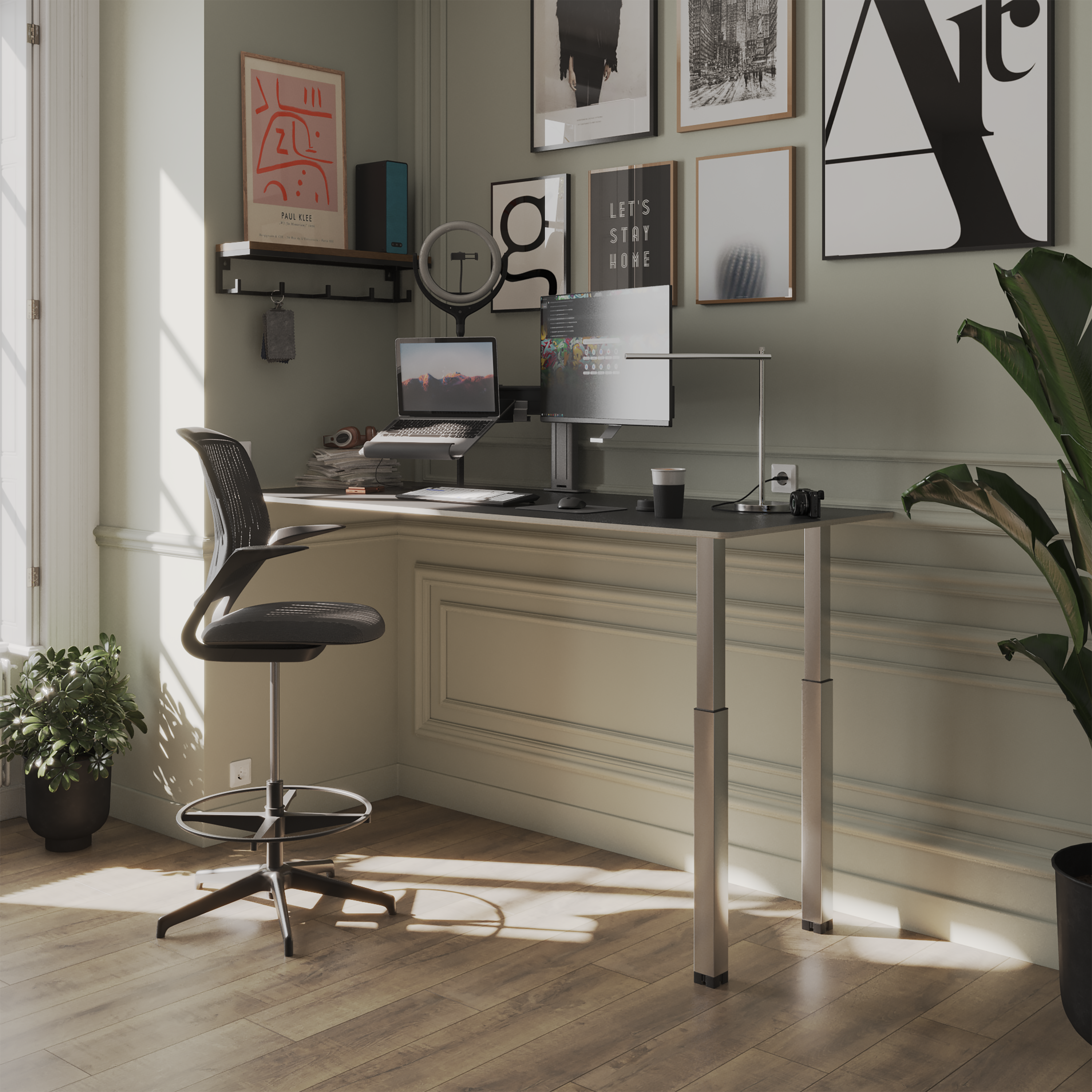 Perna para mesa quadrada regulável 70-110 cm 10x10 cm aço níque - 4