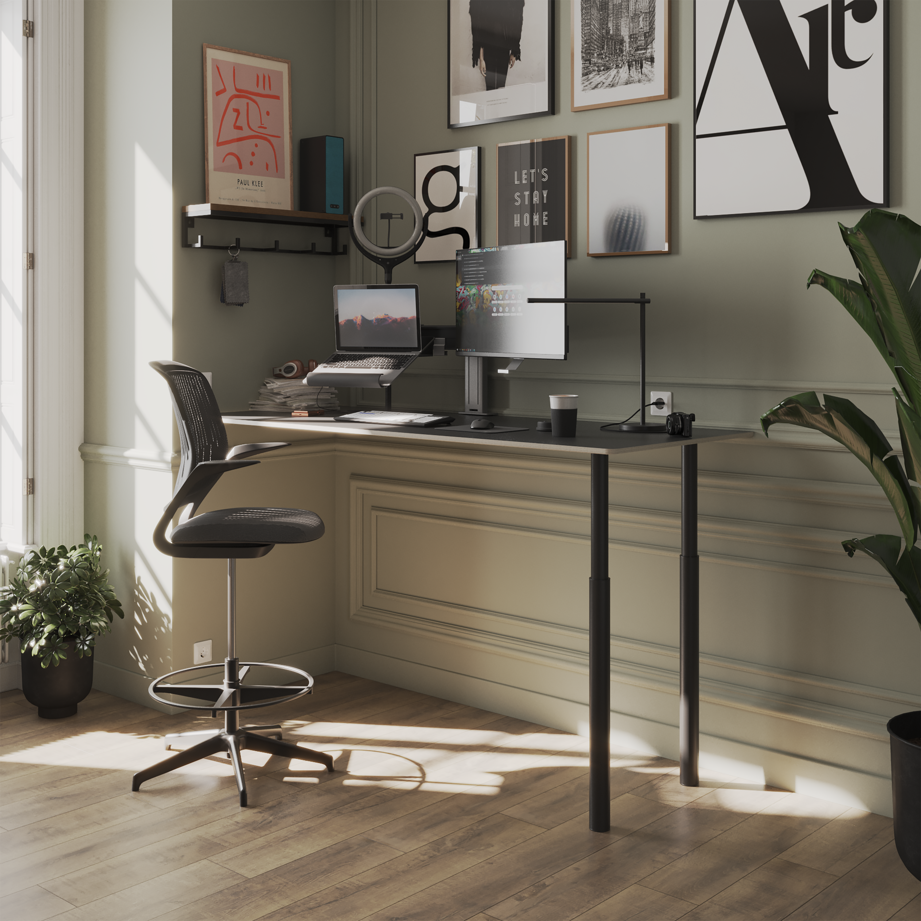 Perna para mesa redonda regulável 70-110 cm ⌀6 cm aço preto - 5