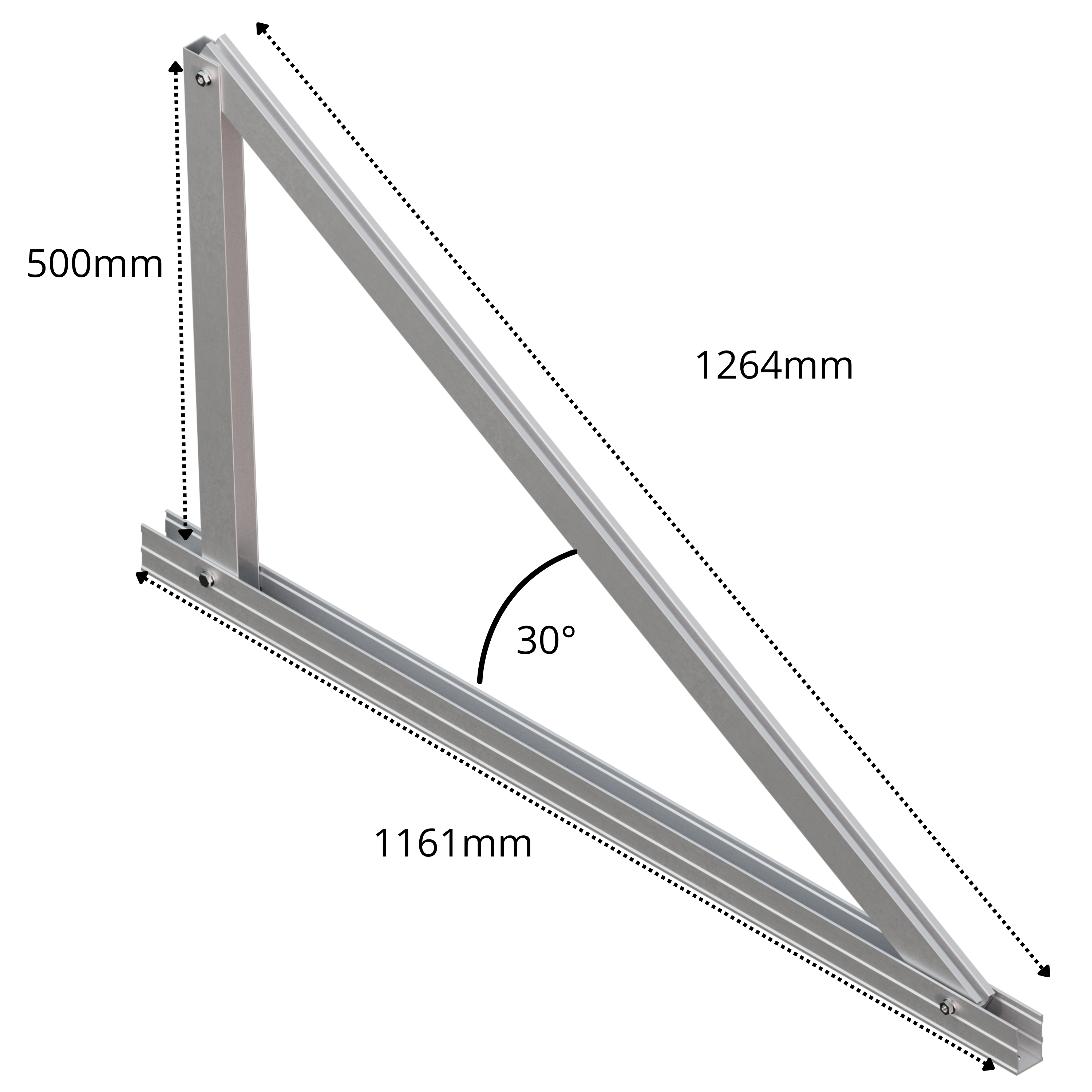 Kit de fixation pour 1 panneau solaire, toit plat ou sol, SUNFER F63 - 2