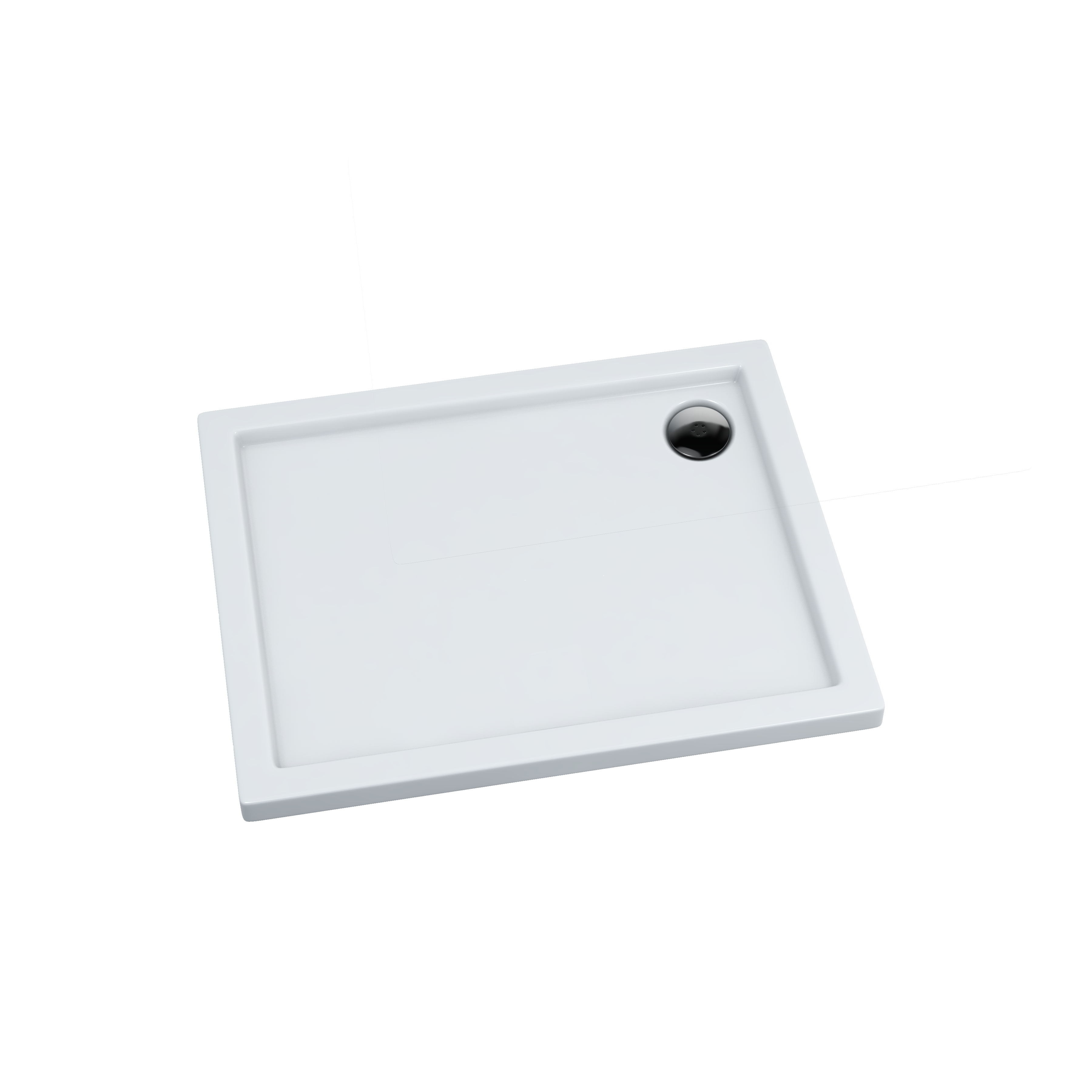 Brodzik prostokątny Sensea Ipsilon 70 × 90 x 5 cm biały gładki - 8