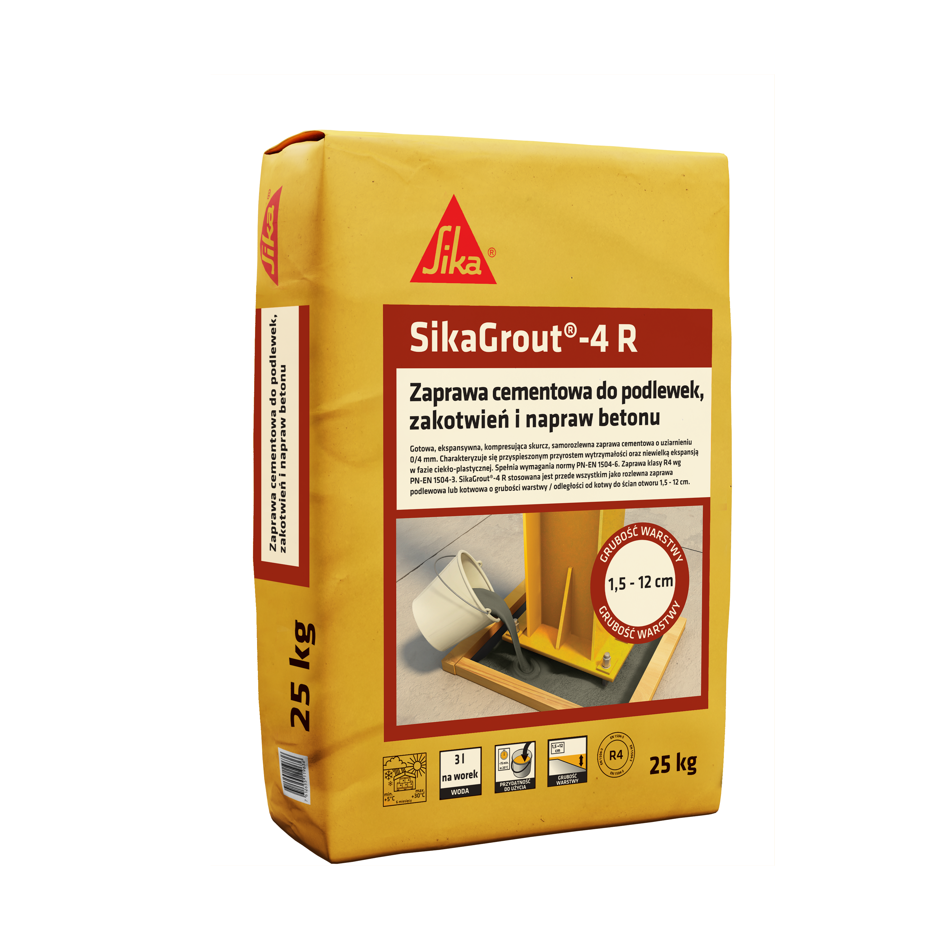 Zaprawa do podlewek i kotwienia Sika Grout 4R 25 kg