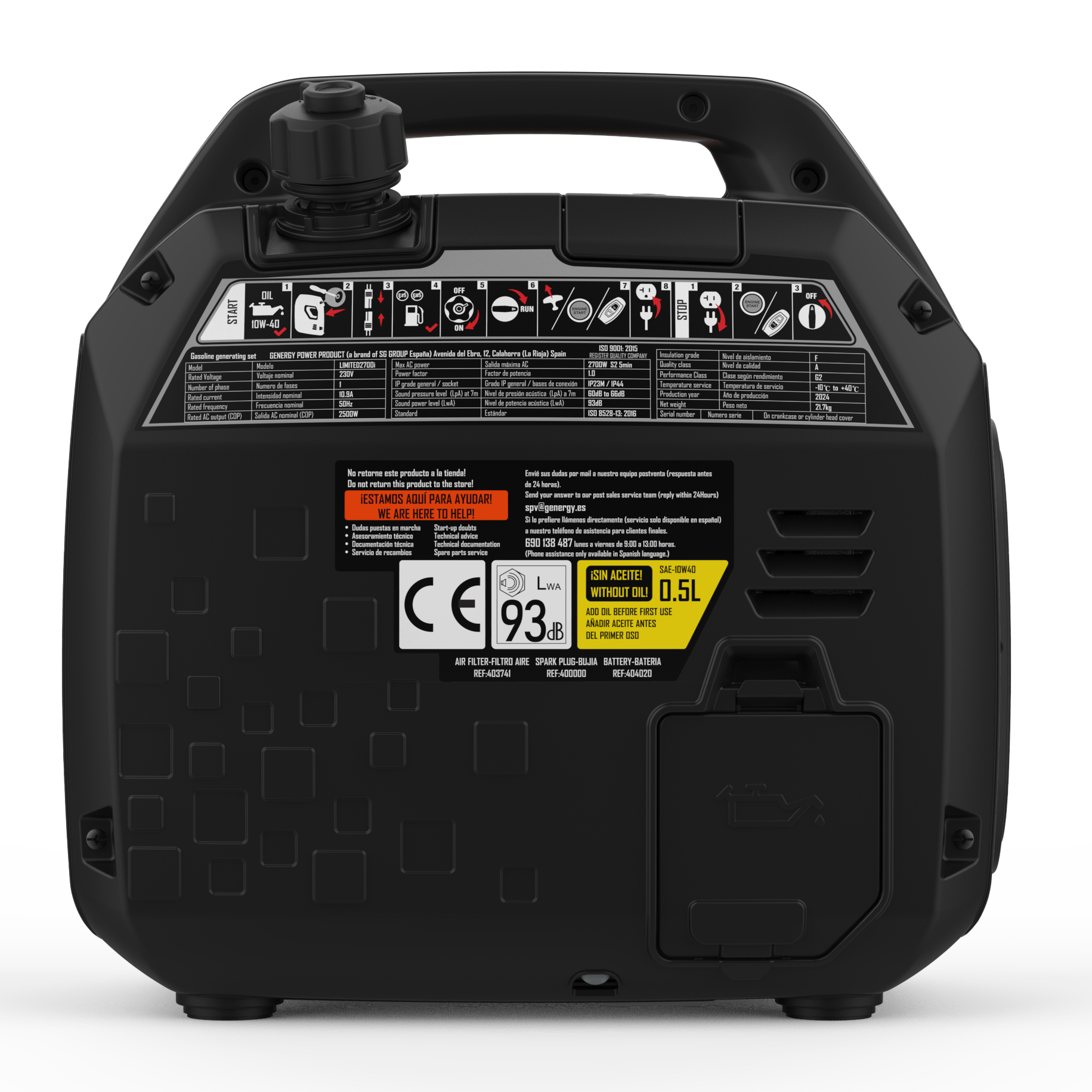Gerador inverter a gasolina 2700 W Genergy LTD2700RC - 8