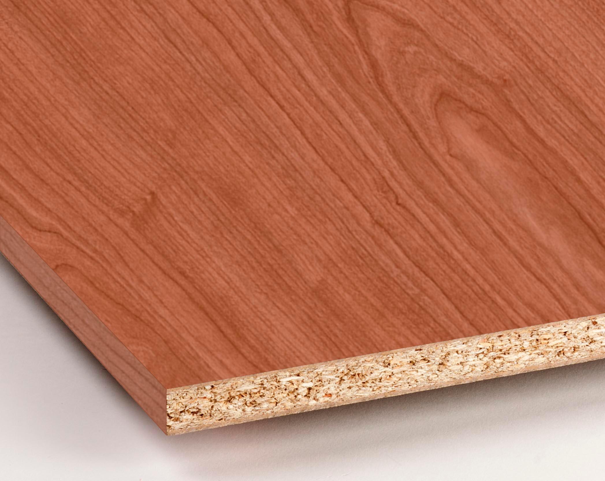 Tablero aglomerado color cerezo canela con 2 cantos de 59,7x244x1,6cm (anchoxaltoxgrosor)