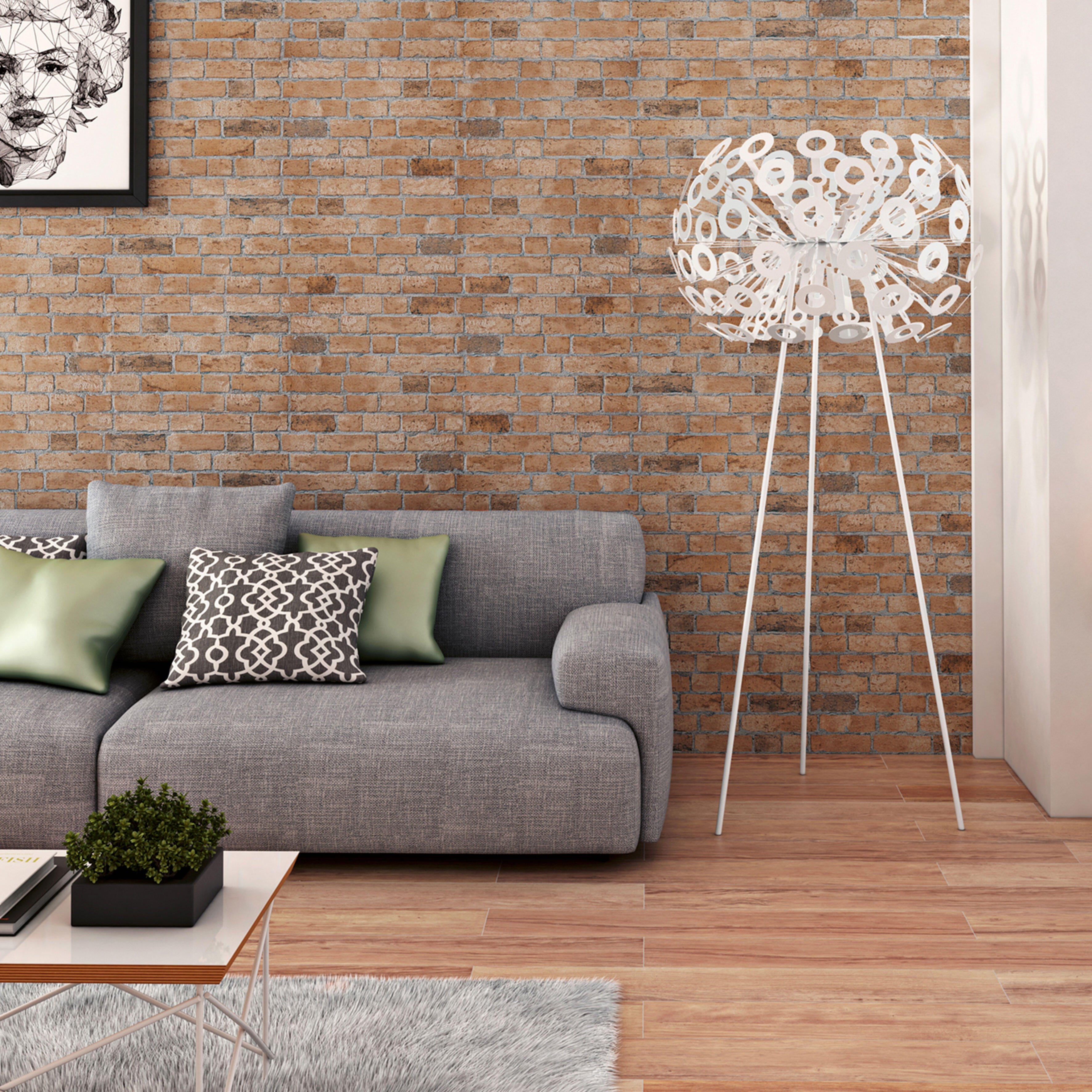 Suelo/Azulejo porcelánico Brick efecto ladrillo pardo 33x47 cm | Leroy ...