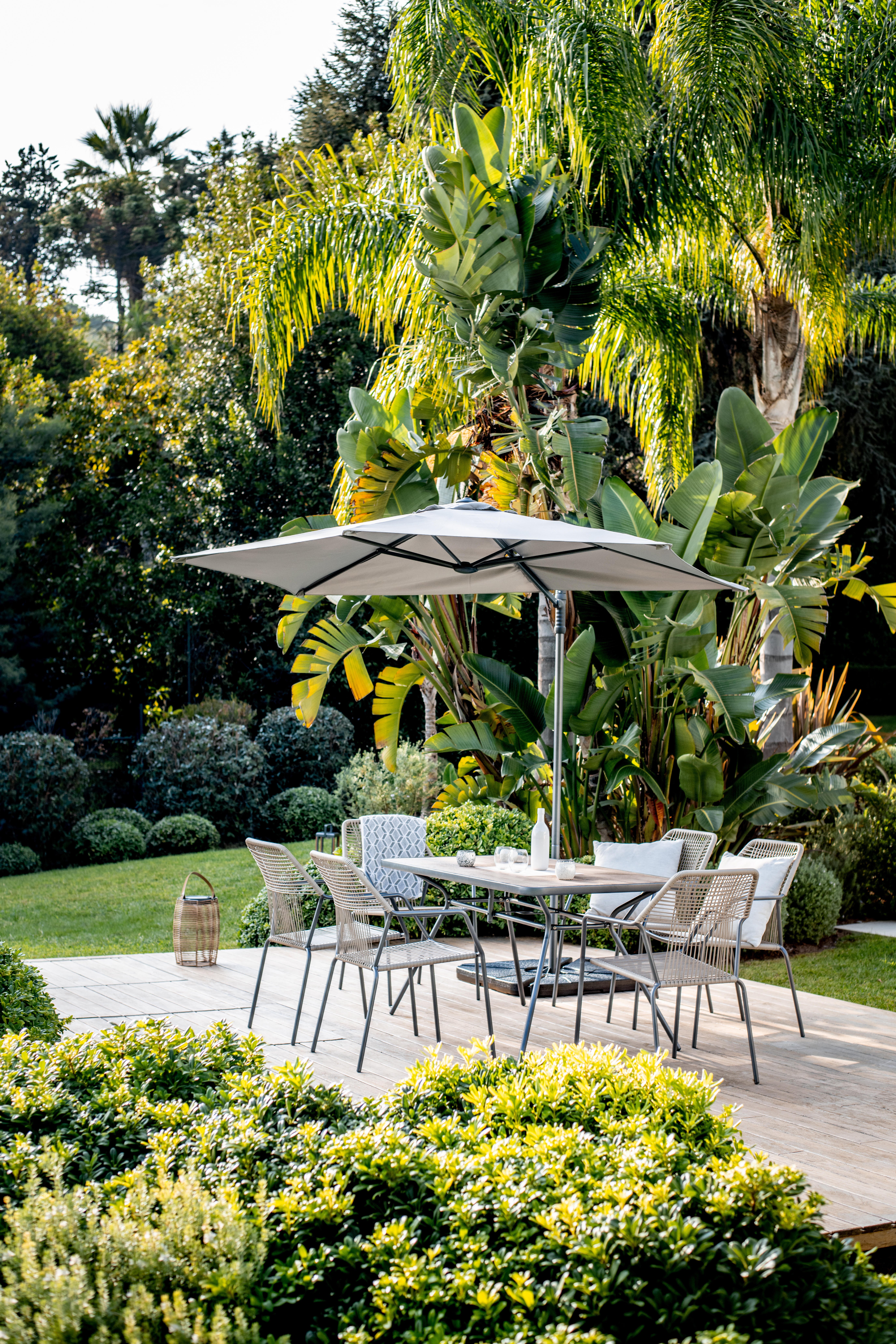 parasol redondo de acero better garden sunflower gris 270 cm