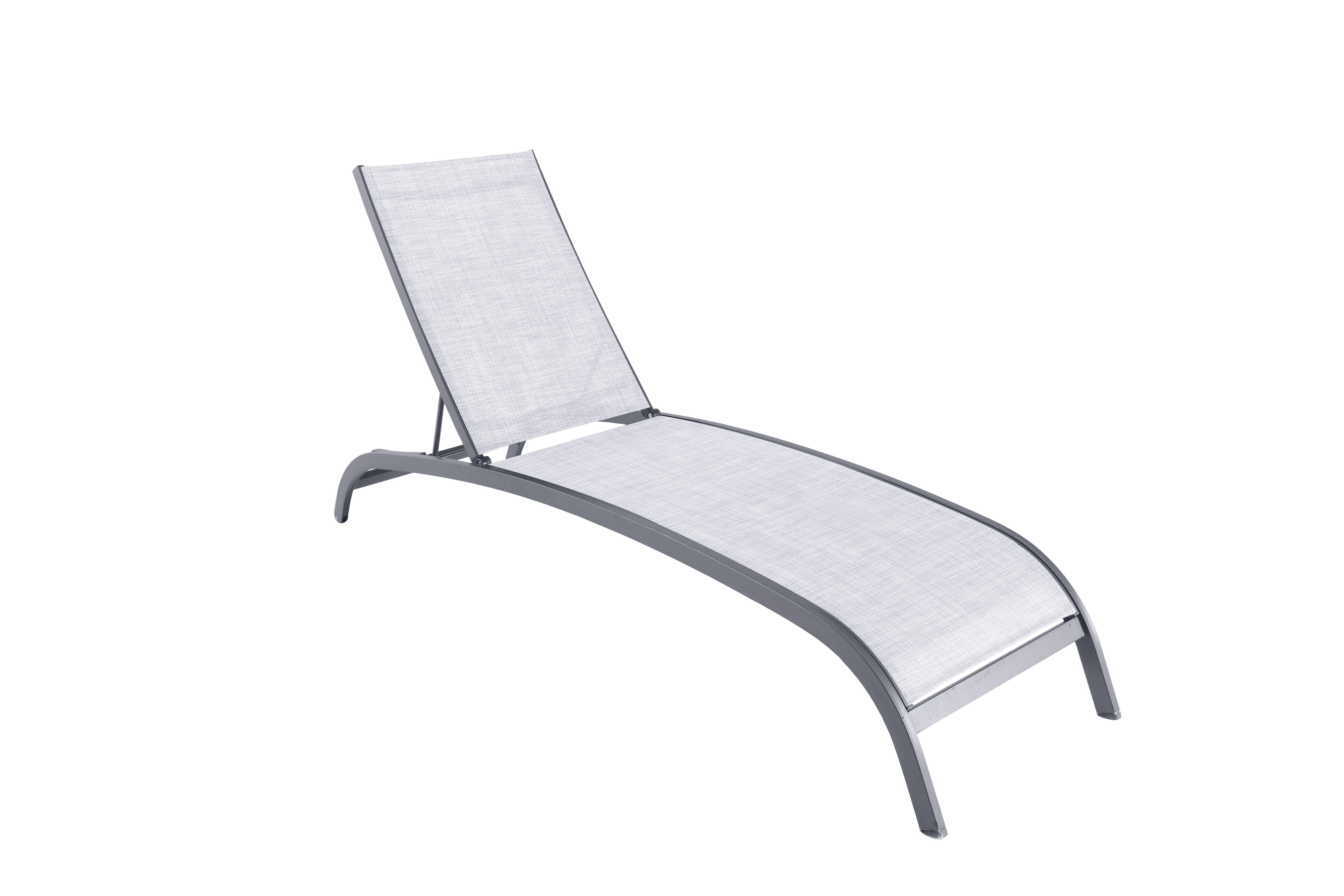 Tumbona sin cojín de jardín someo de aluminio gris