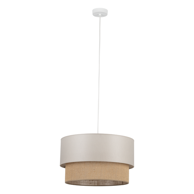 Lampa wisząca Duo 1xE27 45 cm beżowa juta TK LIGHTING