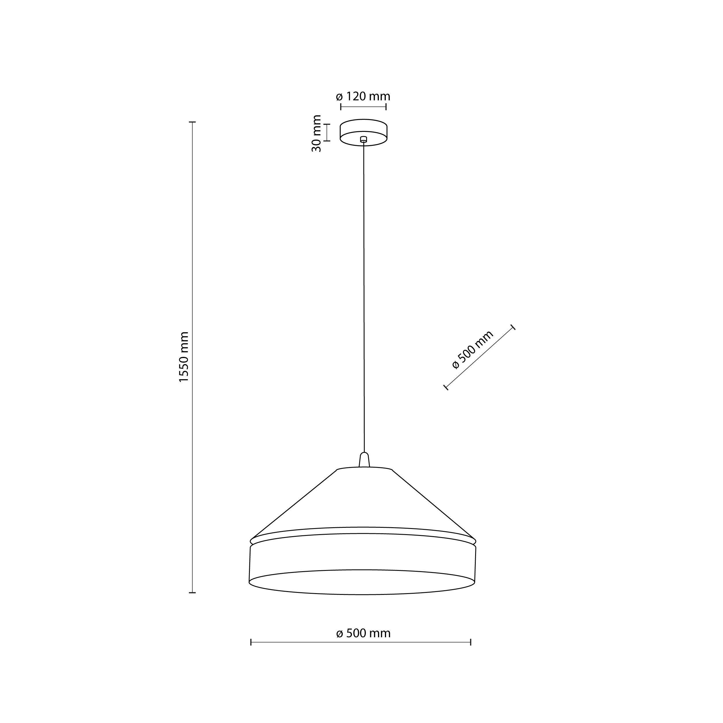 Lampa wisząca Eliss 1xE27 50 cm brązowa TK LIGHTING - 4