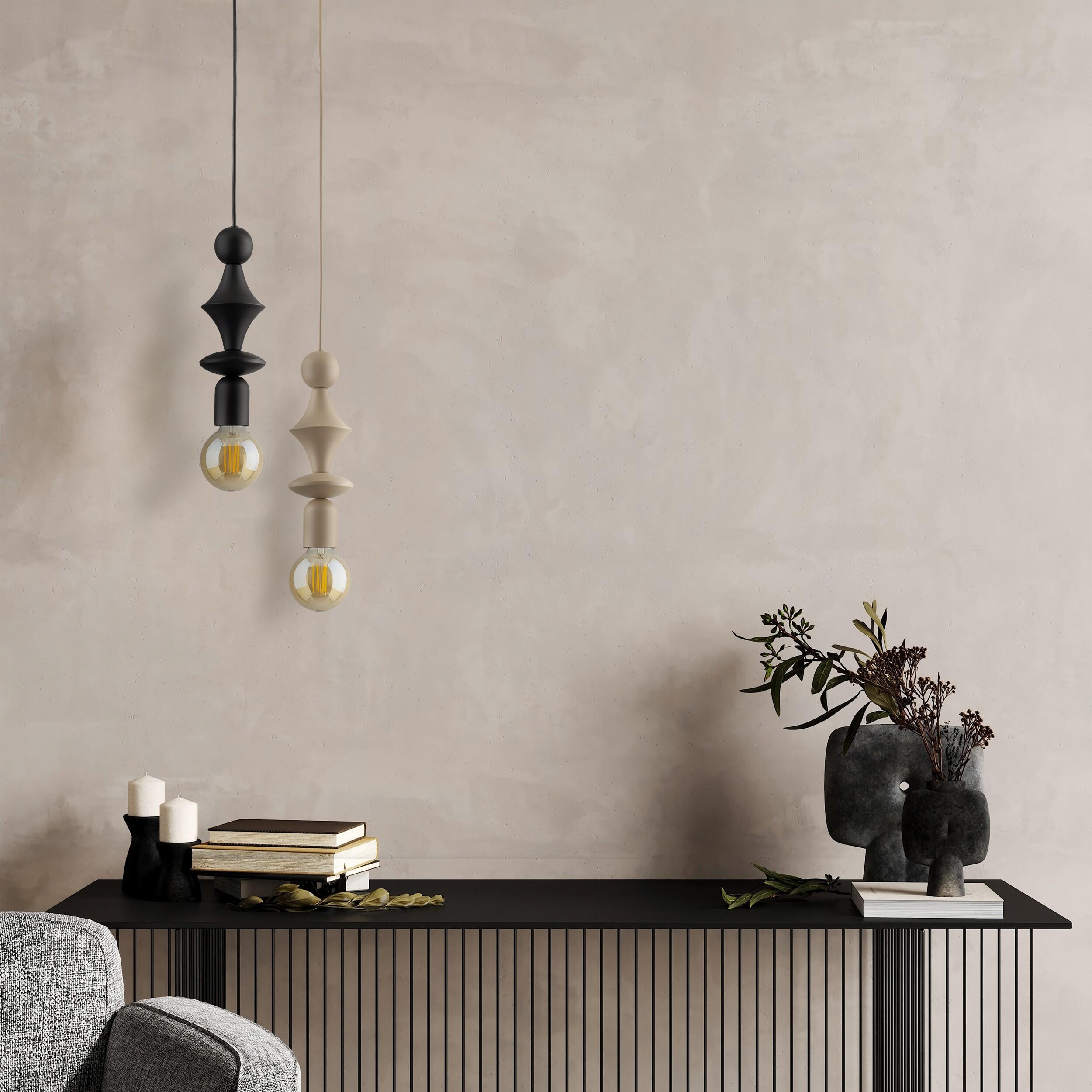 Lampa wisząca Tower Sabia 1xE27 15W 10 cm beżowa TK LIGHTING - 10