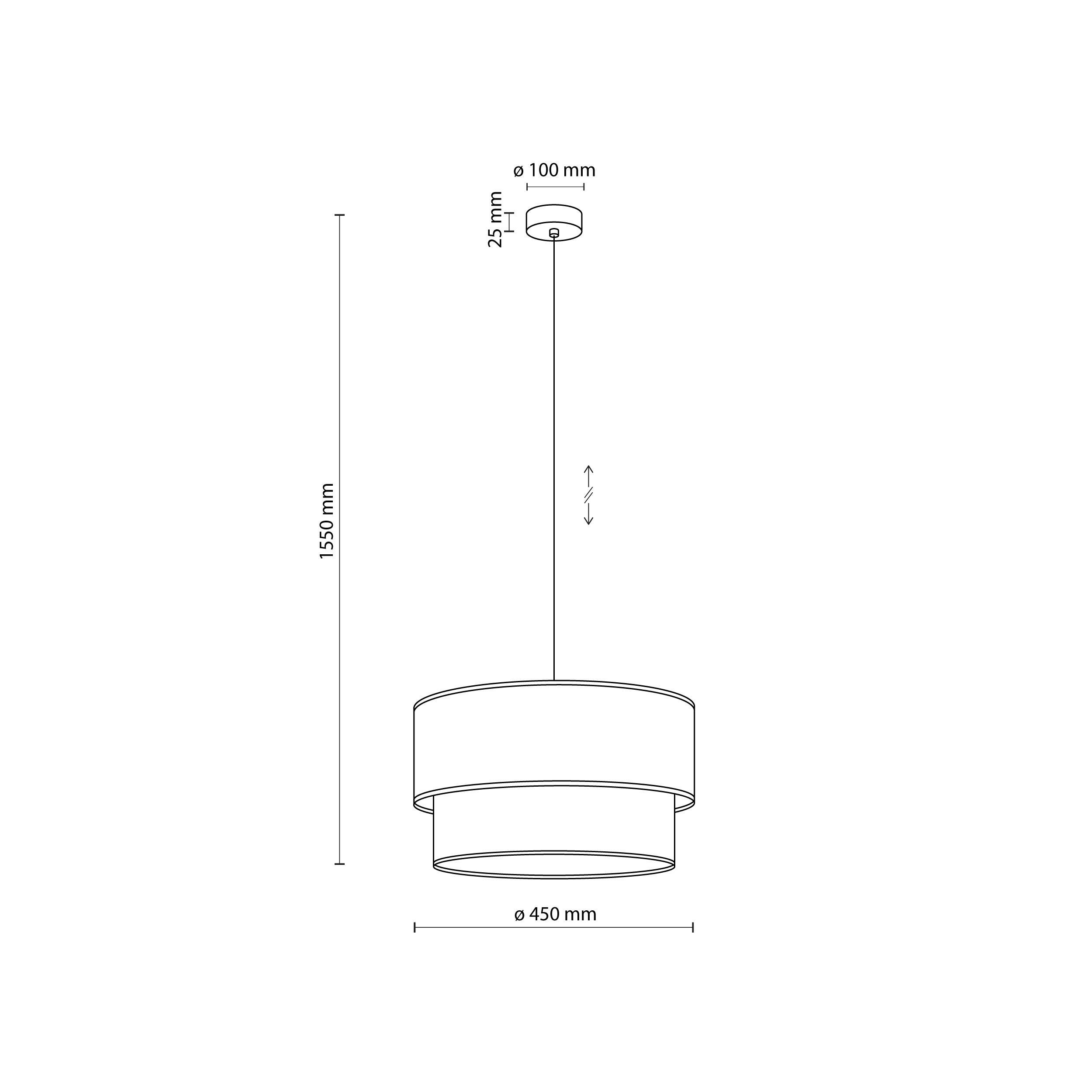 Lampa wisząca Duo 1xE27 45 cm biało-beżowa TK LIGHTING - 3