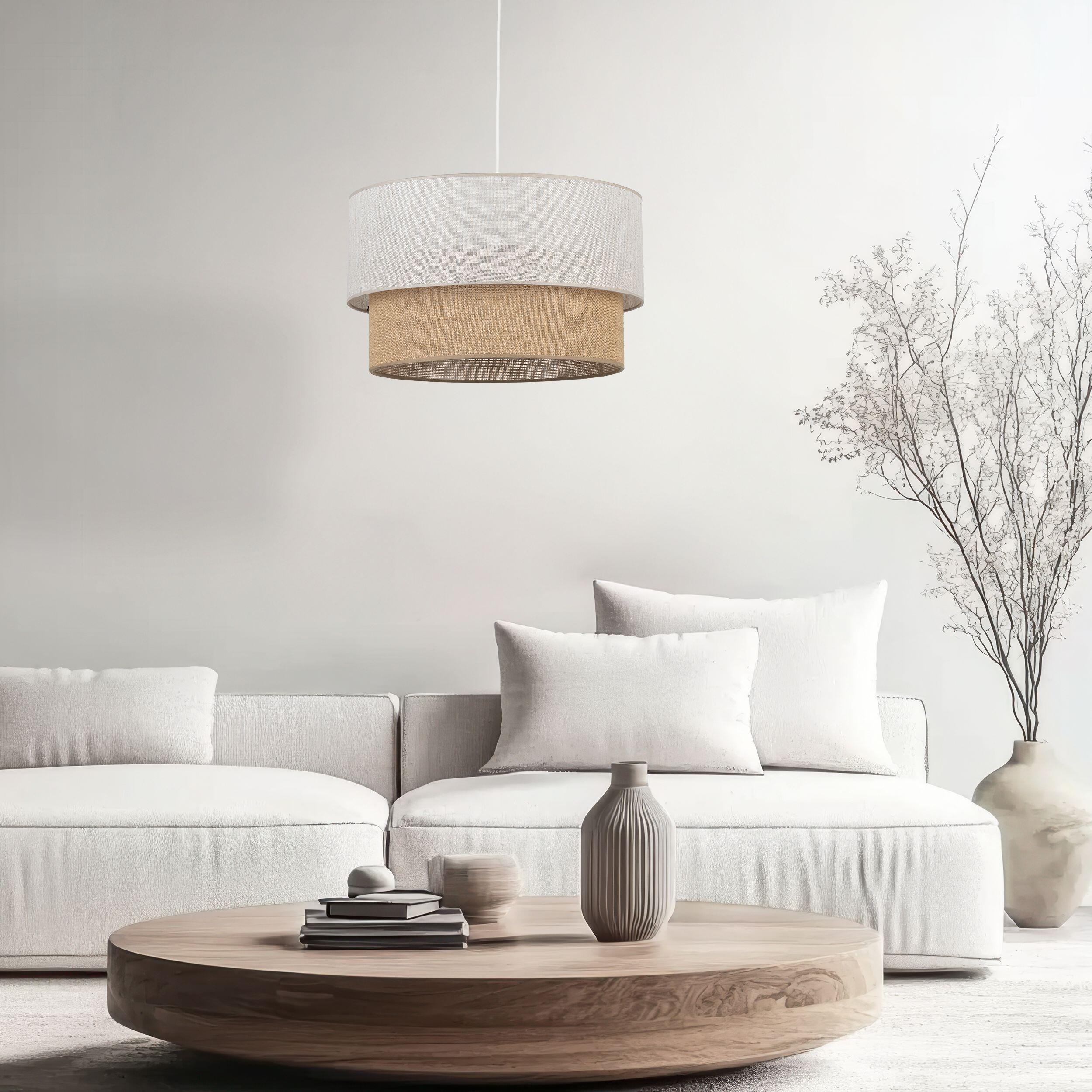 Lampa wisząca Duo 1xE27 45 cm biało-beżowa TK LIGHTING - 2