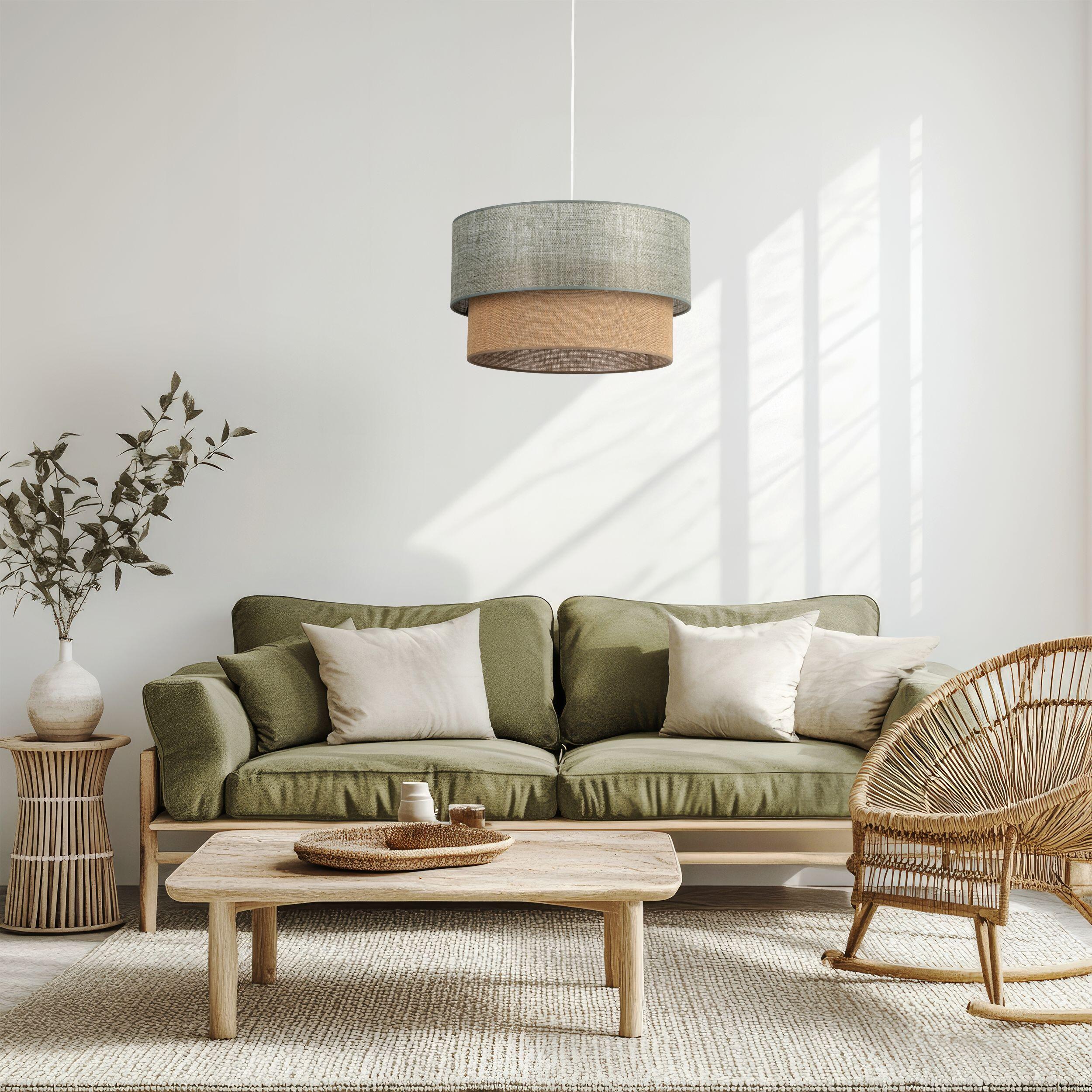 Lampa wisząca Duo 1xE27 45 cm zielono-beżowa TK LIGHTING - 3