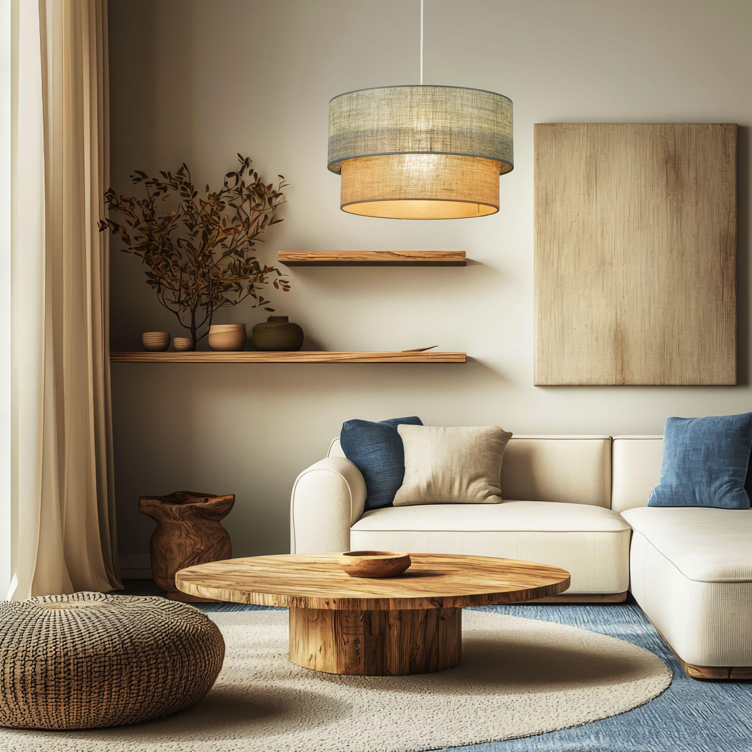 Lampa wisząca Duo 1xE27 45 cm zielono-beżowa TK LIGHTING - 2