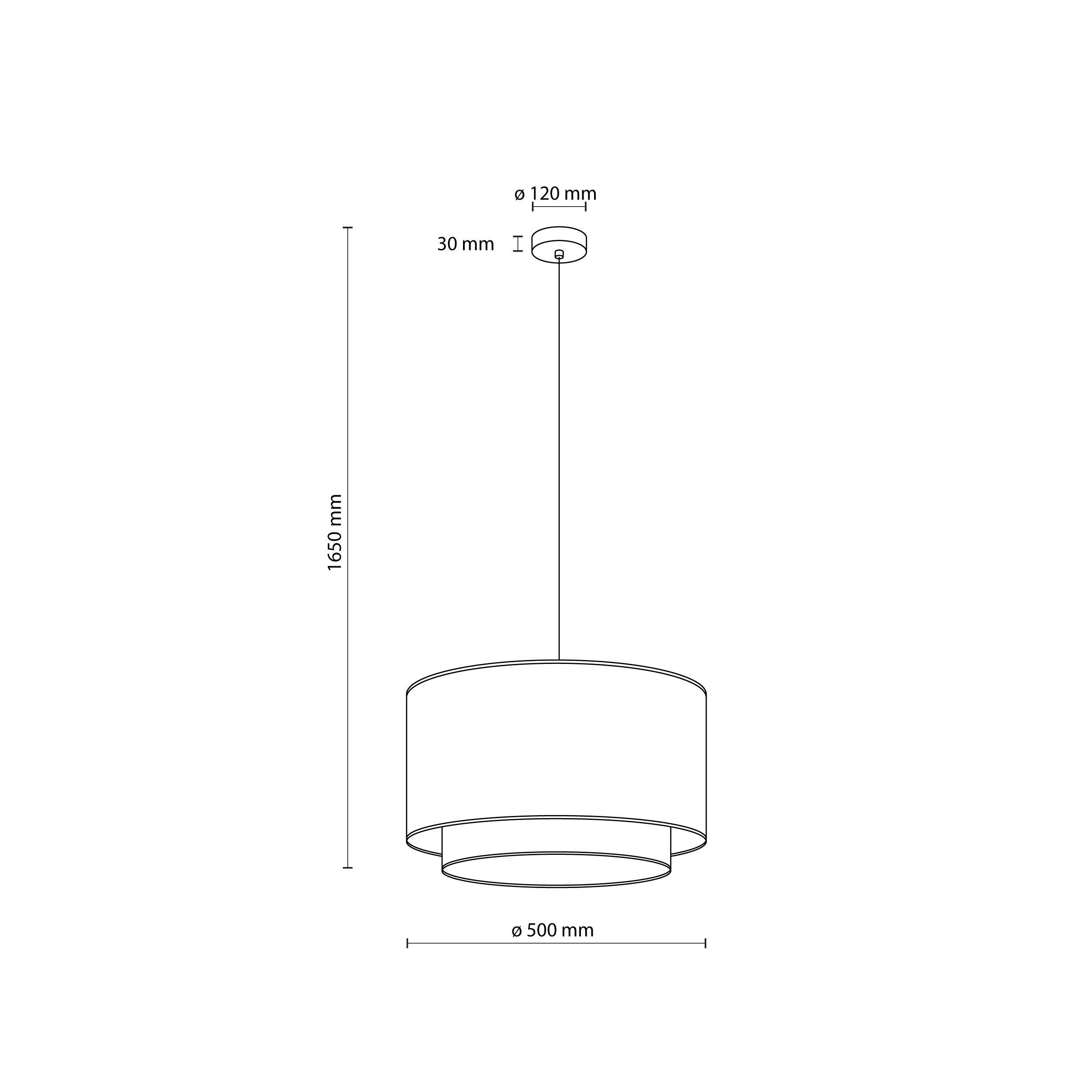 Lampa wisząca Duo 1xE27 50 cm white nature beżowa TK LIGHTING - 4