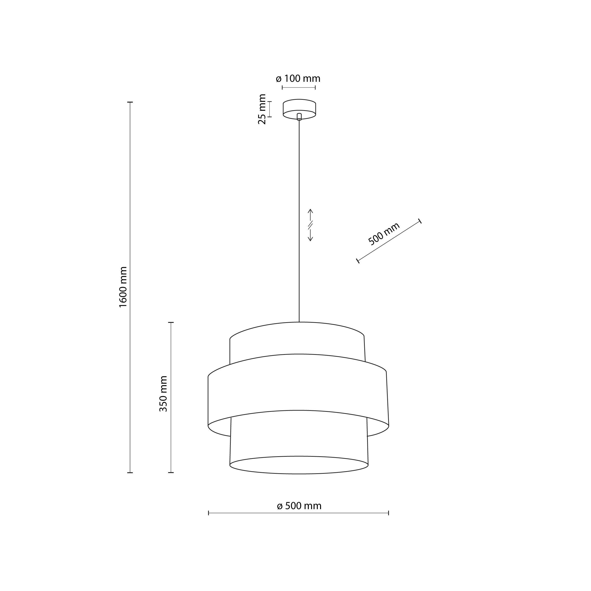 Lampa wisząca Calisto 1xE27 50 cm beżowa TK LIGHTING - 3