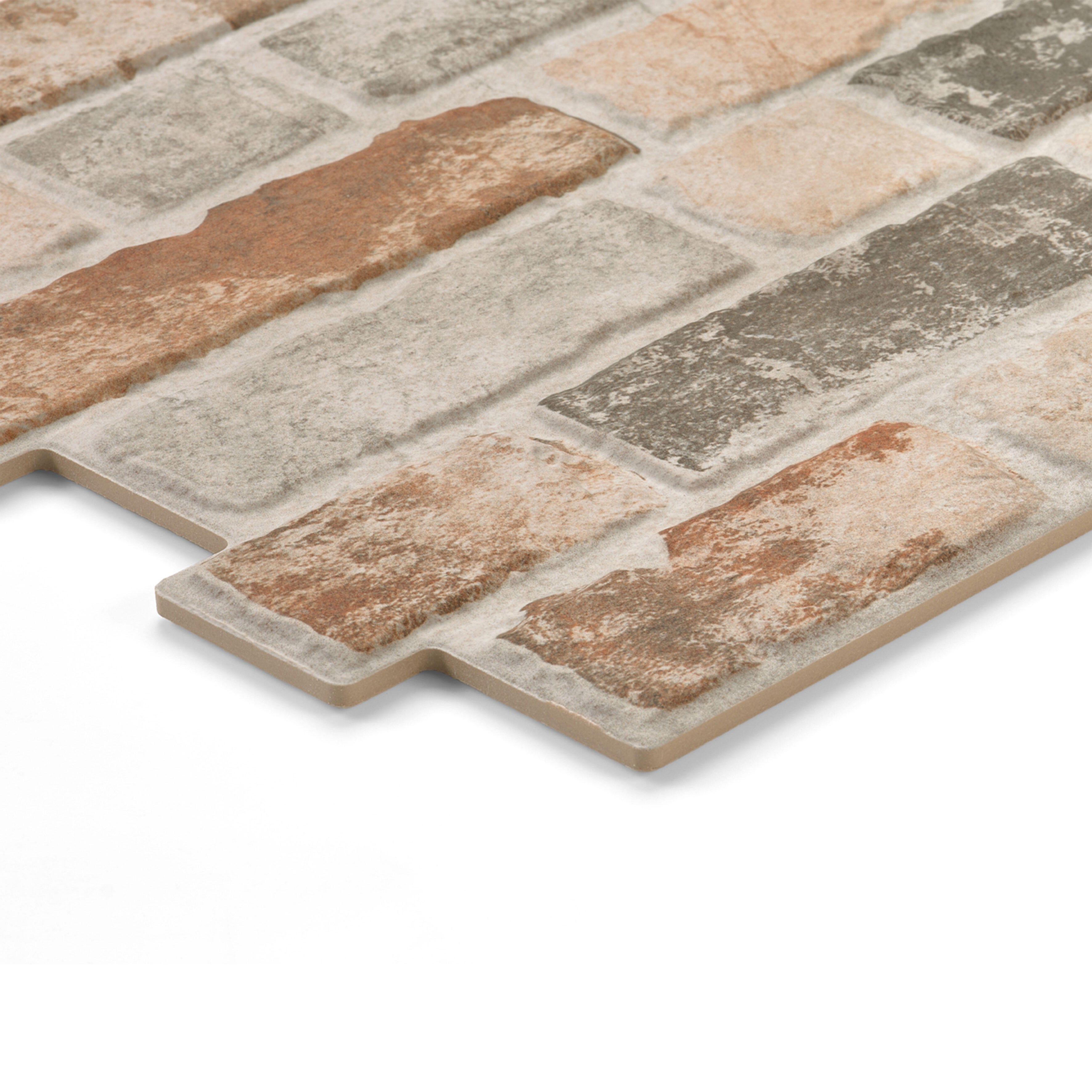 Suelo/Azulejo porcelánico Brick efecto ladrillo stain 33x47 cm | Leroy ...