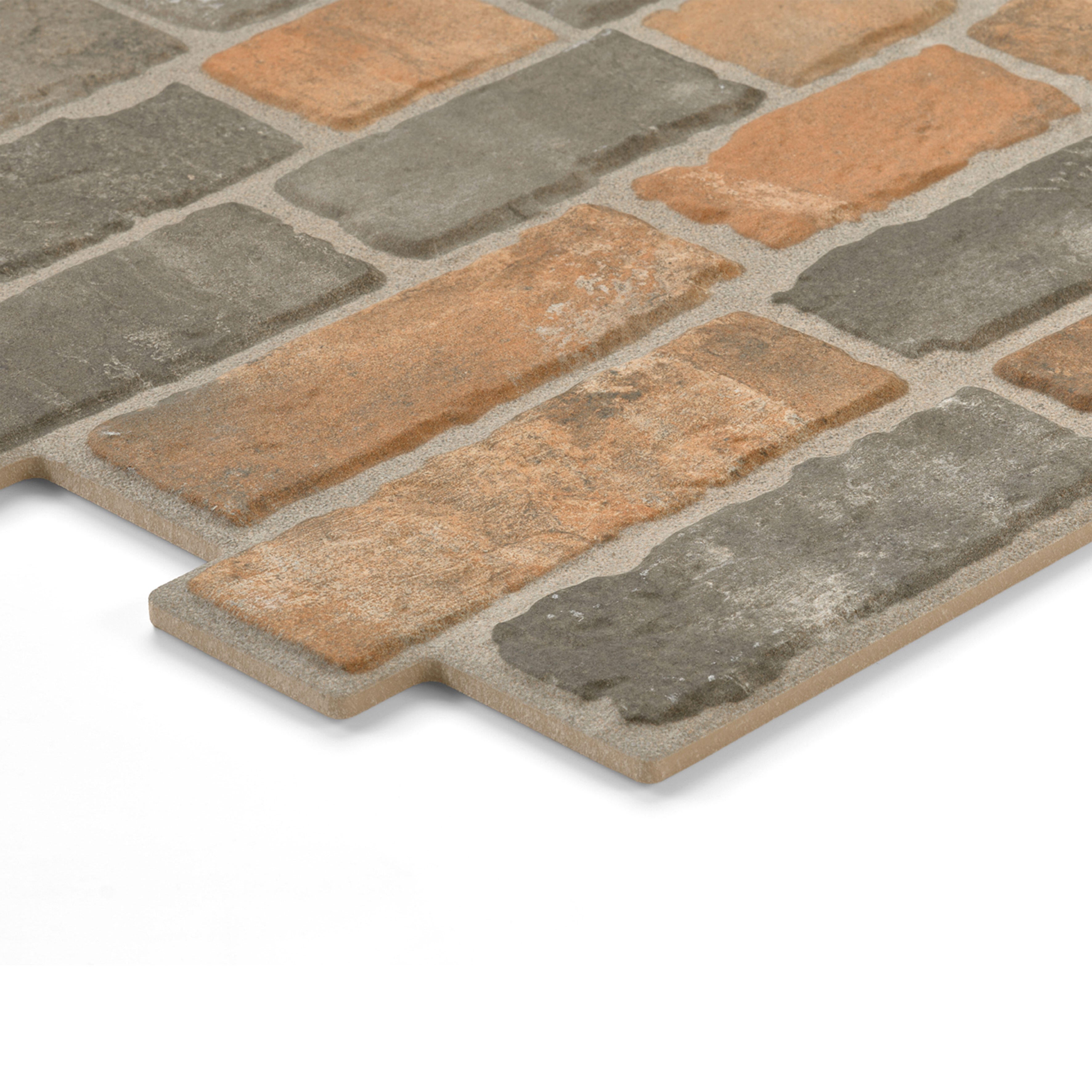 Suelo/Azulejo porcelánico Brick efecto ladrillo london 33x47 cm | Leroy ...