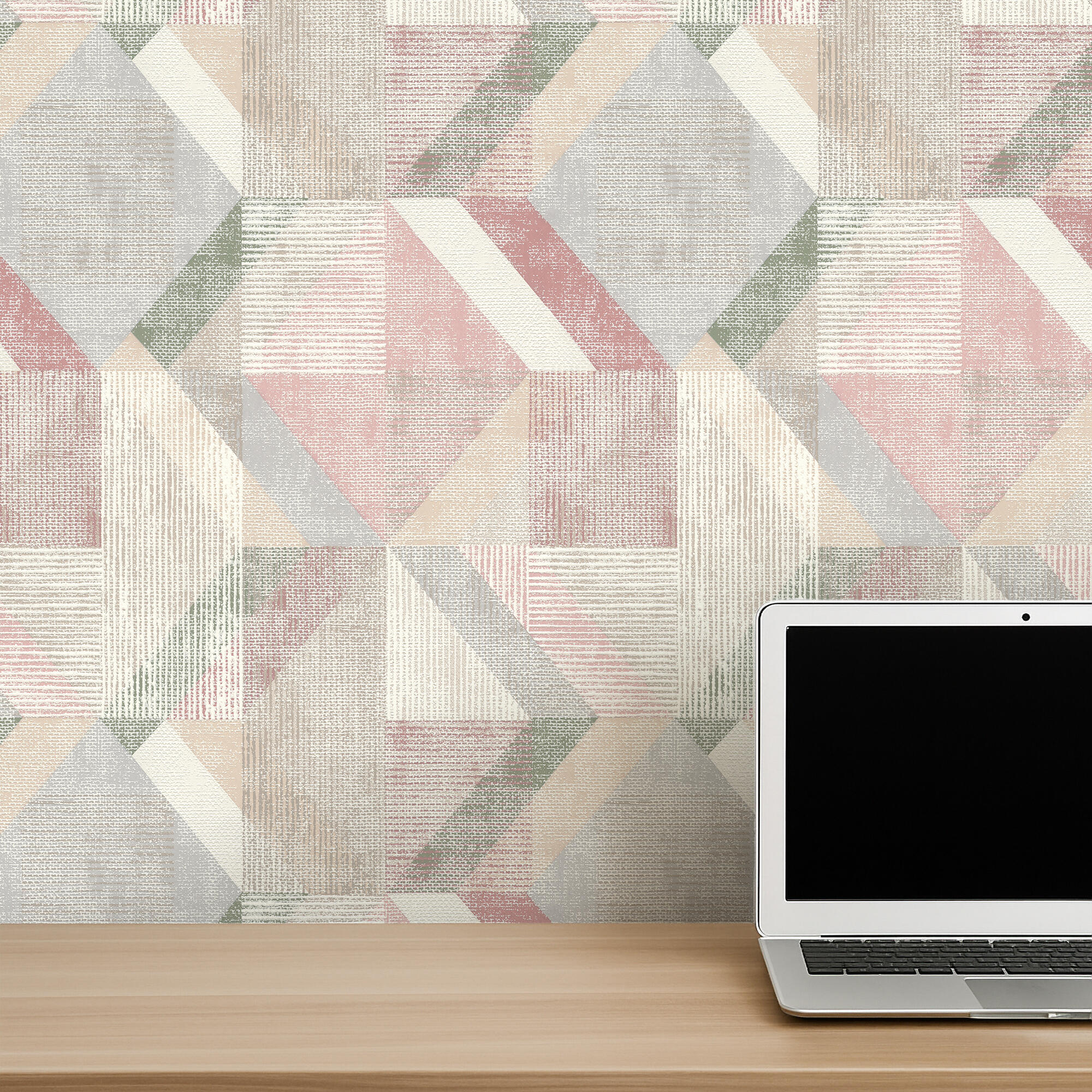 Papel pintado vinilo aplicación cola en pared geométrico geometricos 14 utility multicolor rasch 53cmx10.05m lavable