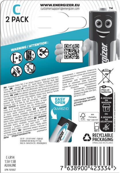 Pack de 2 pilhas ENERGIZER MAX PLUS LR14 - 2