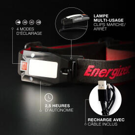 Lampe frontale rechargeable, 180 lm - 6