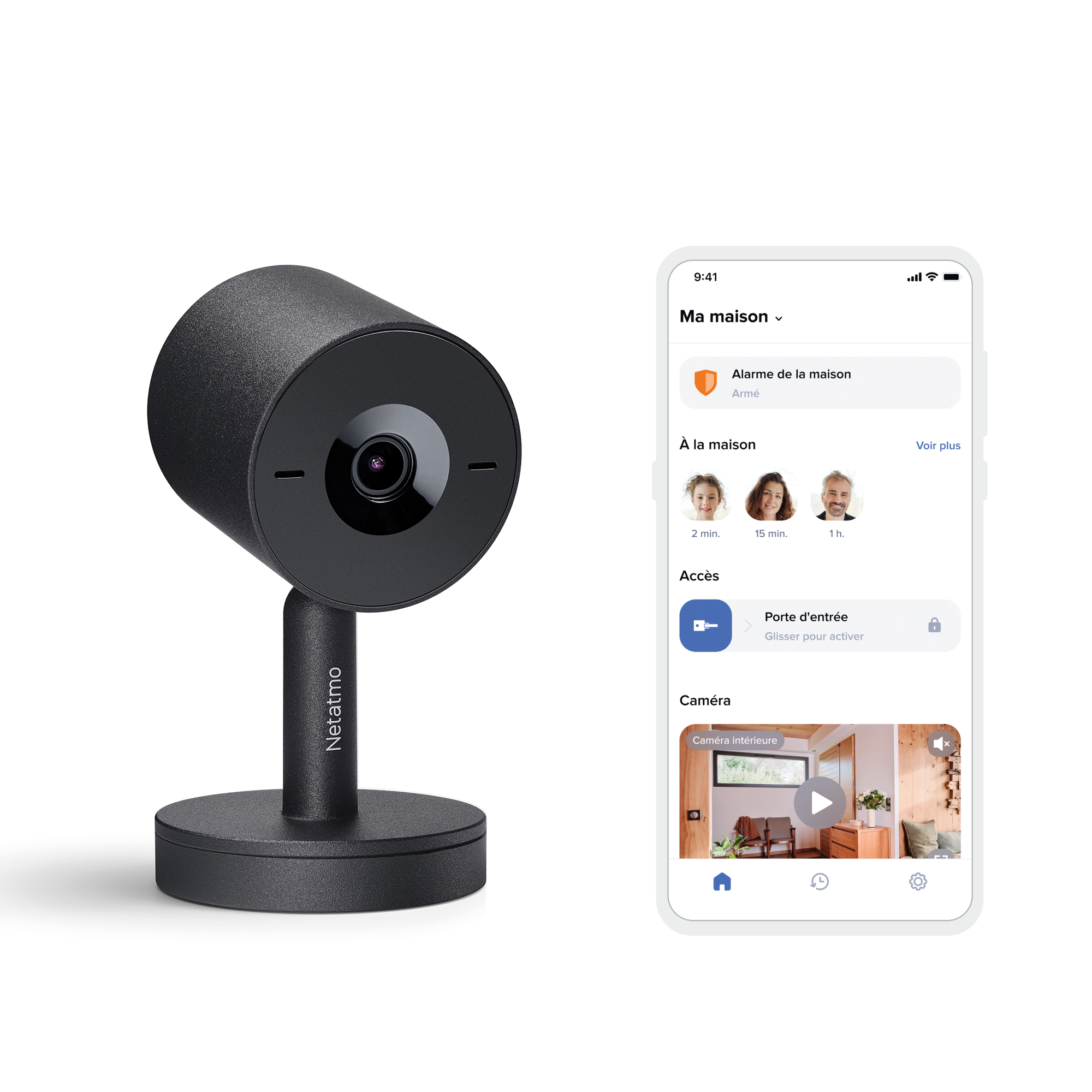 Caméra de surveillance intérieure filaire, noir, Netatmo - 2