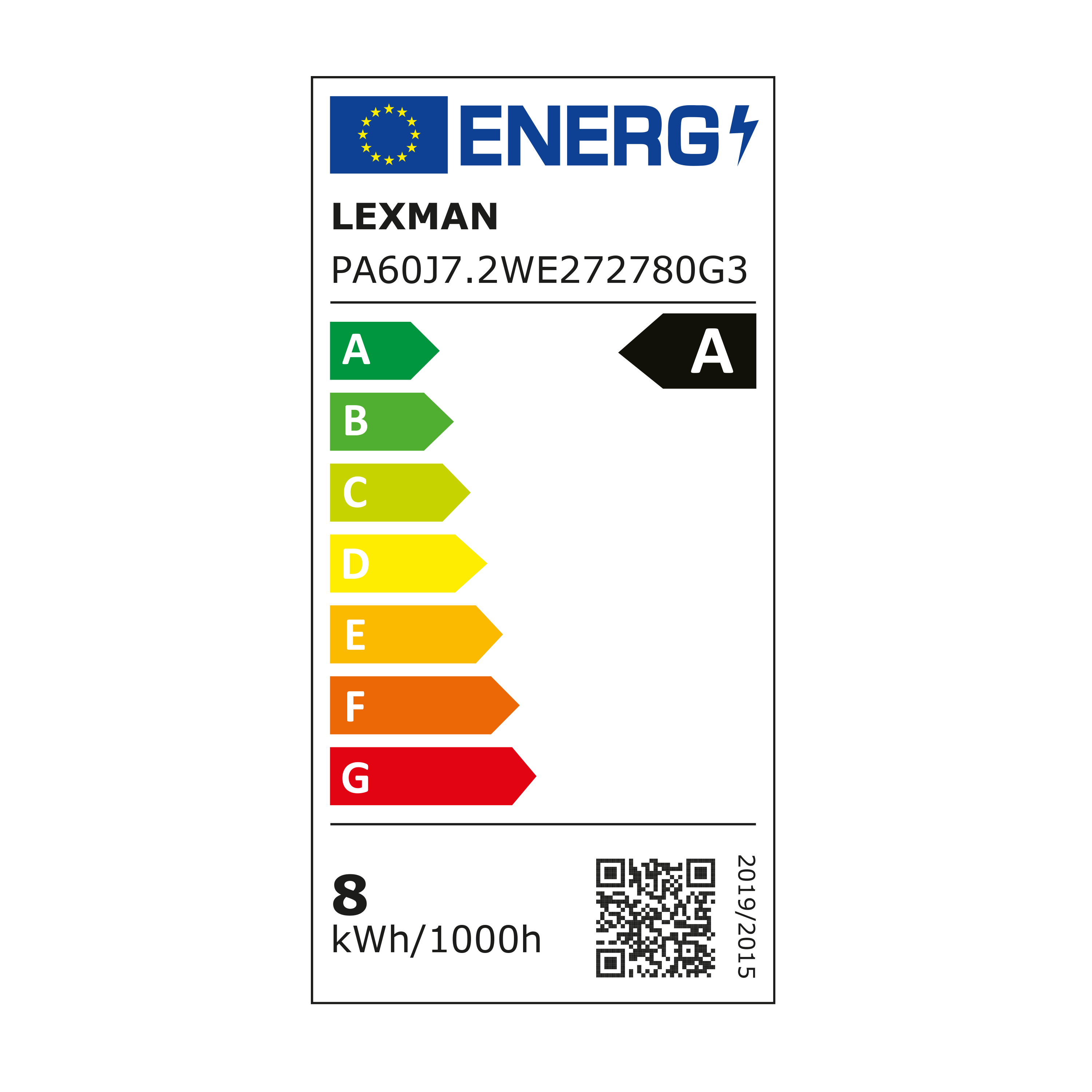 Pack de 3 bombillas LED E27 filamento clase A (mayor ahorro energético) forma estándar 1521 lúmenes 7.2W color de la luz blanco cálido 2700K CRI 89-80 luz natural y fiel - 5
