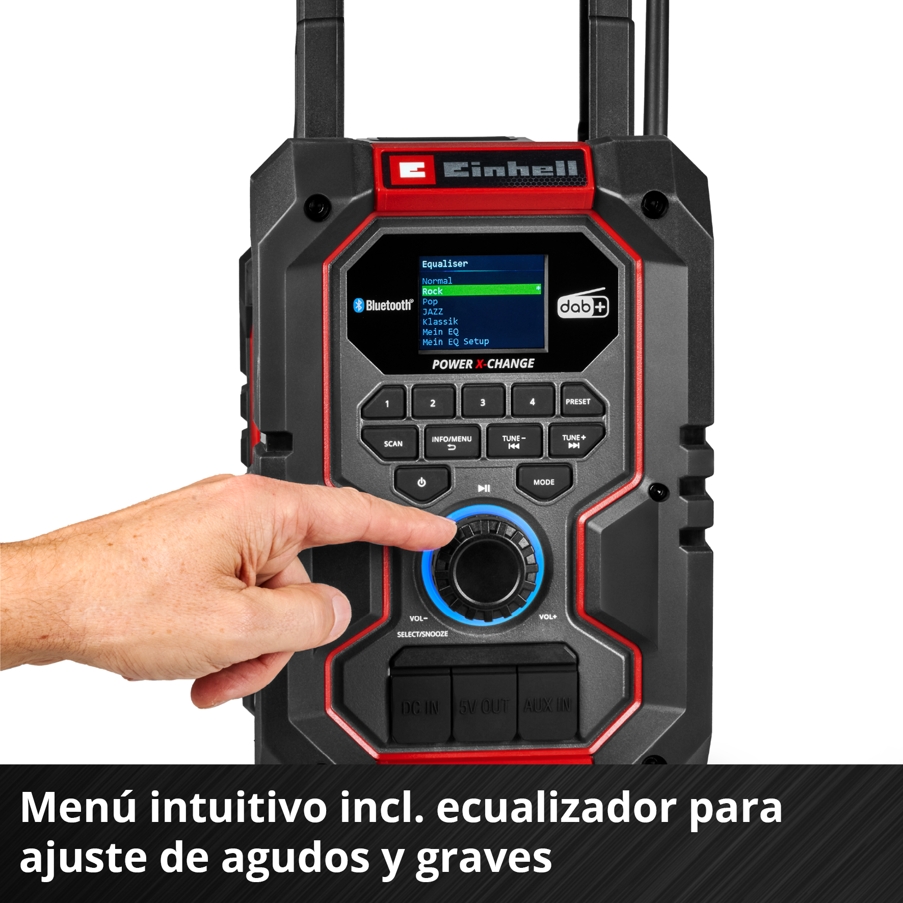 Radio a batería ENHELL EXPERT TE-CR 18 Li DAB+/FM/BT – Sin batería, compatible
con Power X-Change - 6