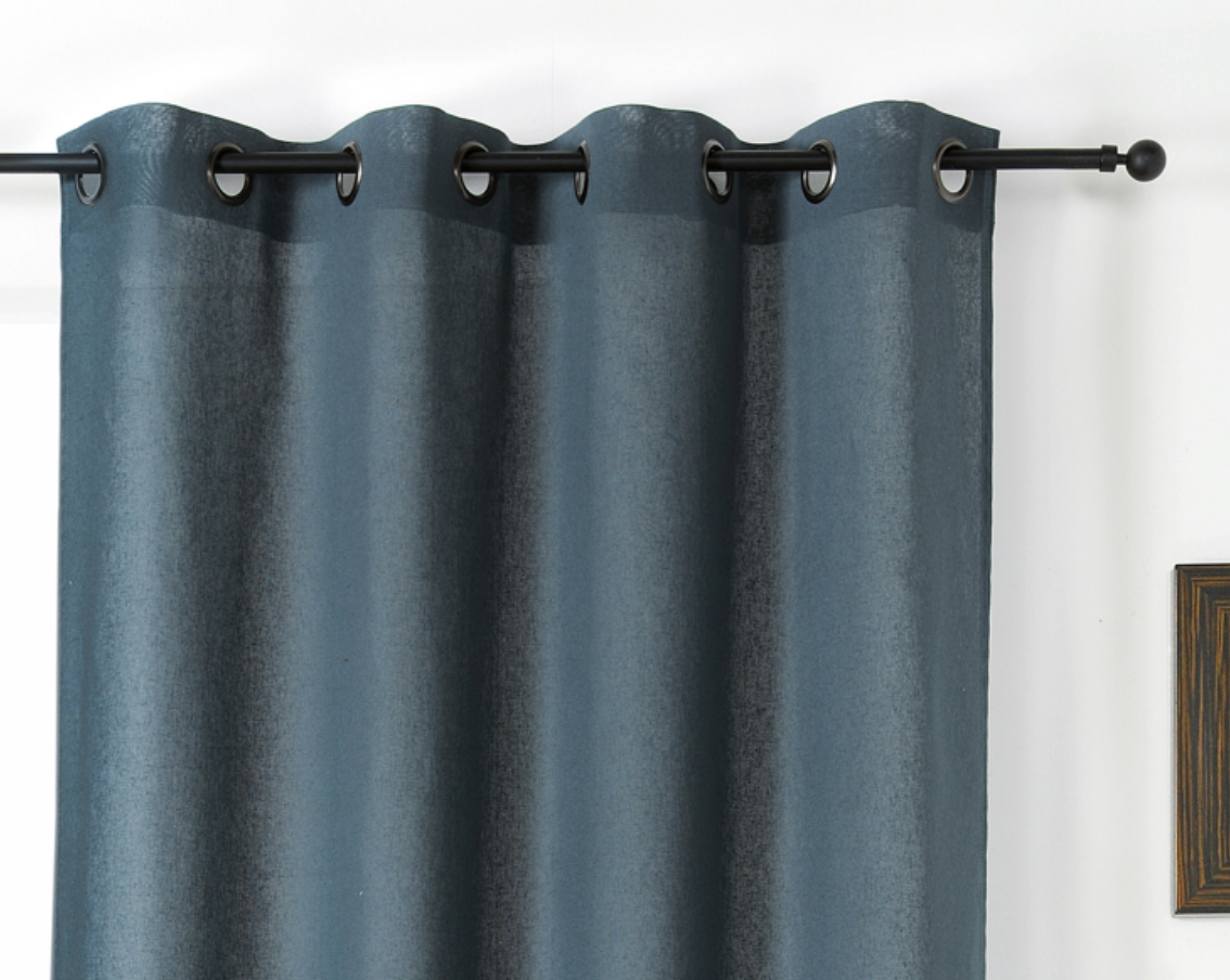 Visillo ollaos Melisse algodón liso azul de 140x240cm | Leroy Merlin