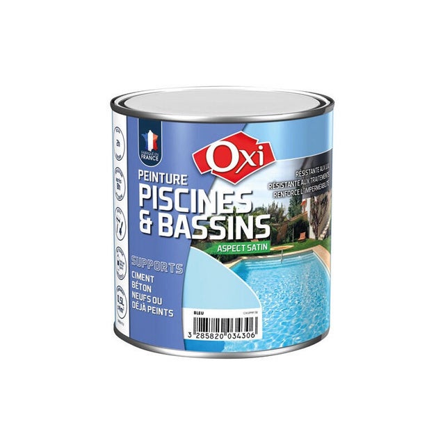 Peinture extérieure piscine OXI bleu satiné 0.5L