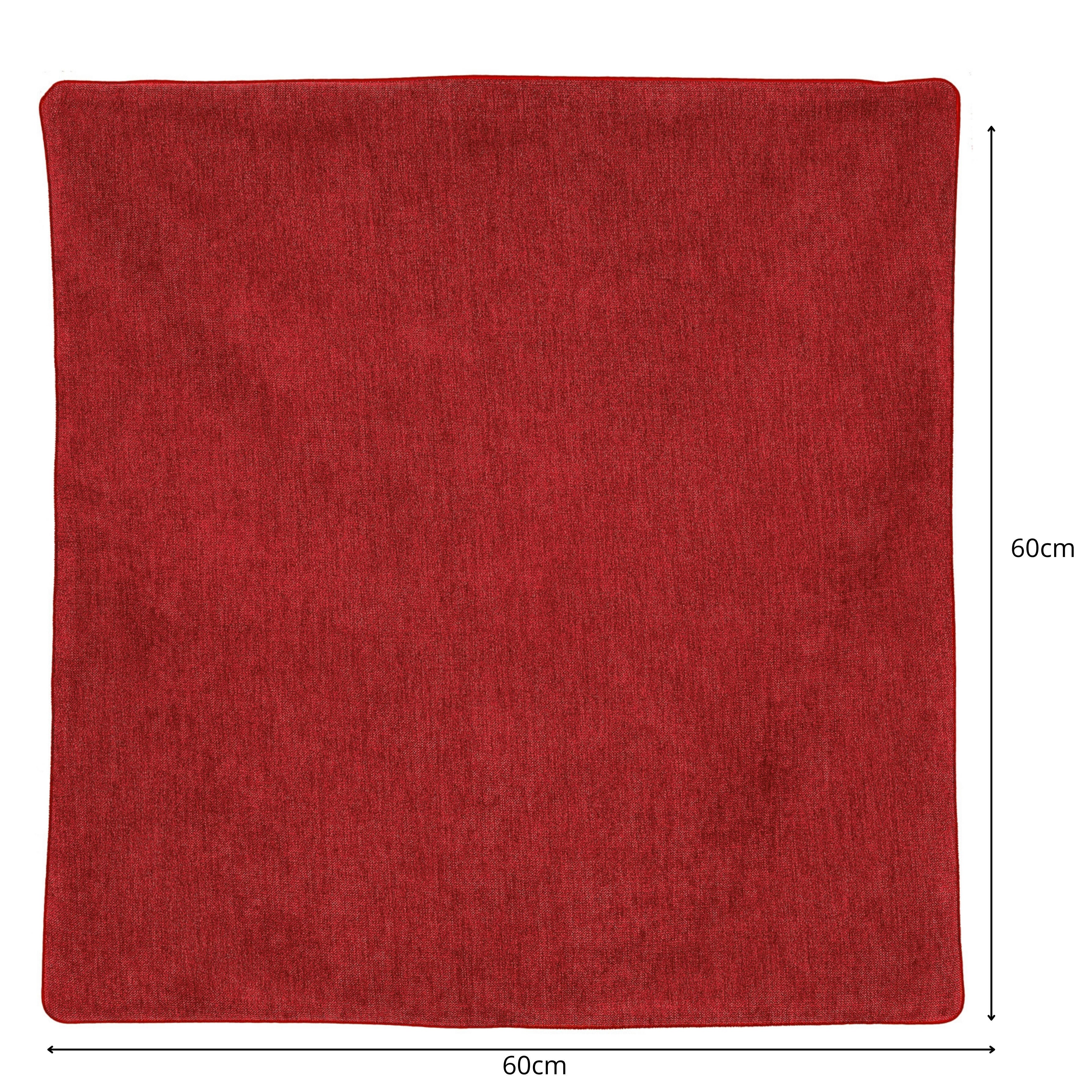 Funda de cojín cuadrada Alaska poliéster liso naranja sanguina con cremallera 60 x 60 cm - 2