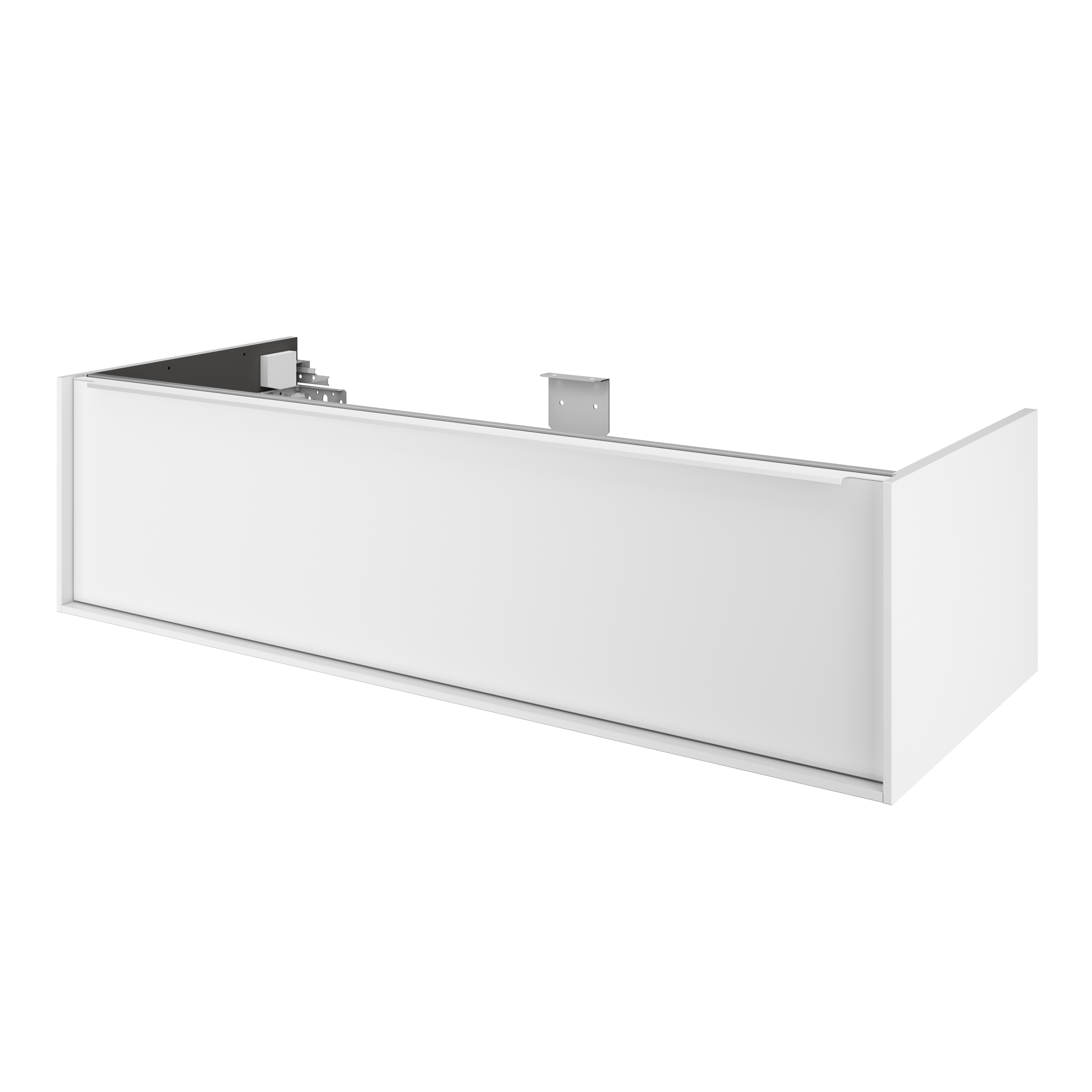 Mobile da bagno sospeso sotto lavabo L 120 x H 32 x P 48 cm bianco laccato lucido, 1 cassetto SENSEA Neo - 4