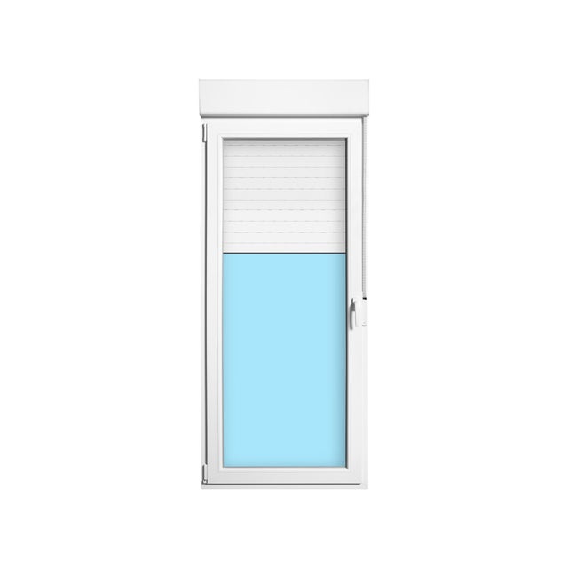 BALCONERA PVC OSCILOBATIENTE CON PERSIANA BLANCA 90X218CM IZQUIERDA