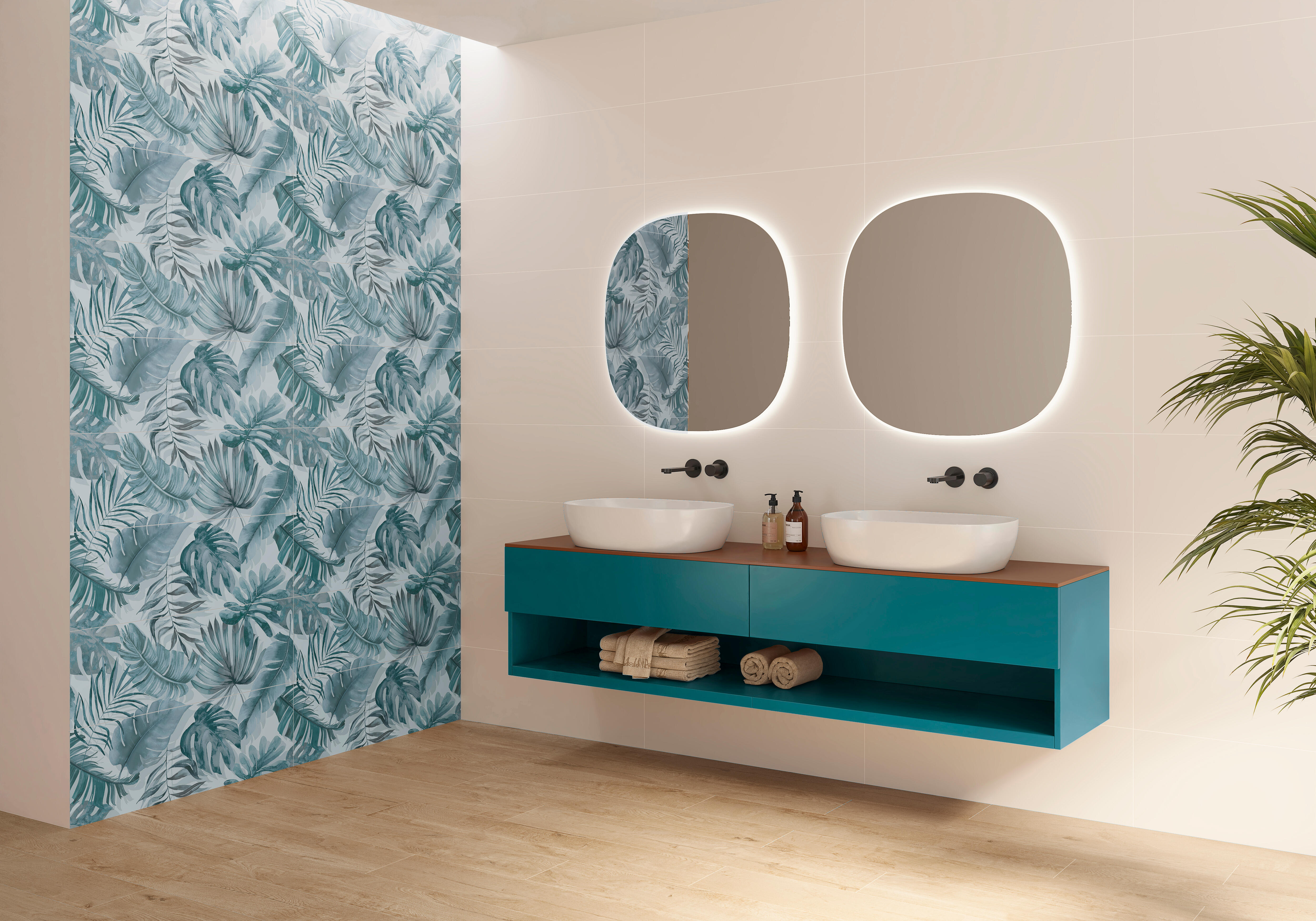 AZULEJO PASTA BLANCA 30X90CM FLORAL FRIO A - 2