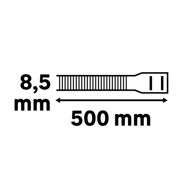 Lot de 50 colliers noirs 8.5 x 500 mm