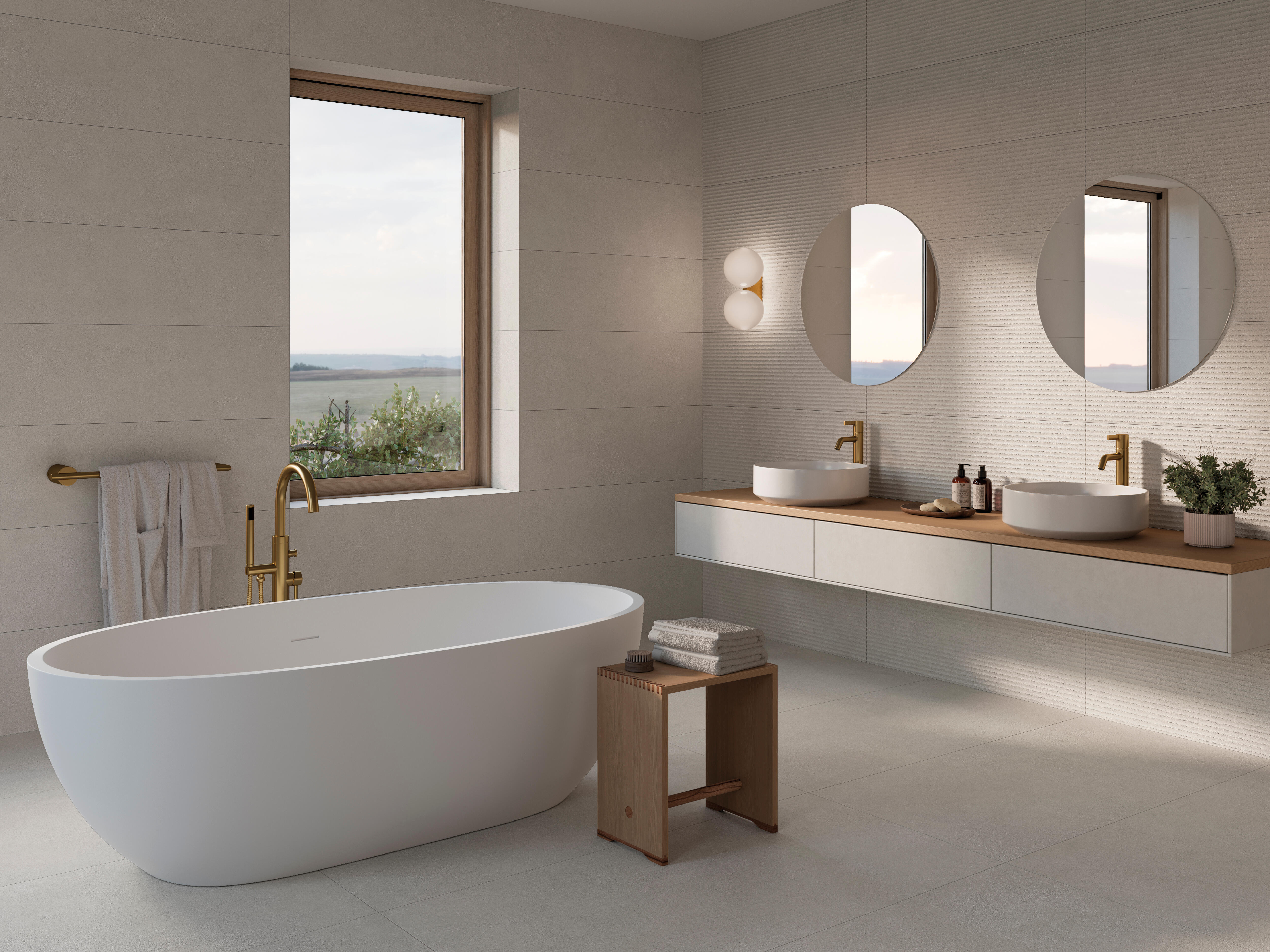 AZULEJO PASTA BLANCA 30X90CM MICROCEM PERLA - 2