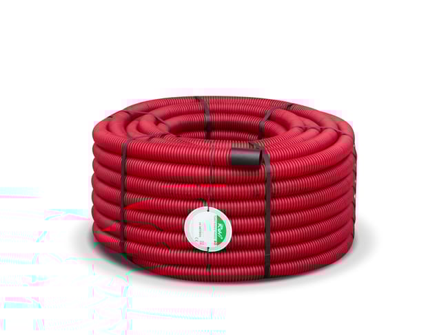 TUBO CORRUGADO DOBLE CAPA ROJO 40MM 50M - 1