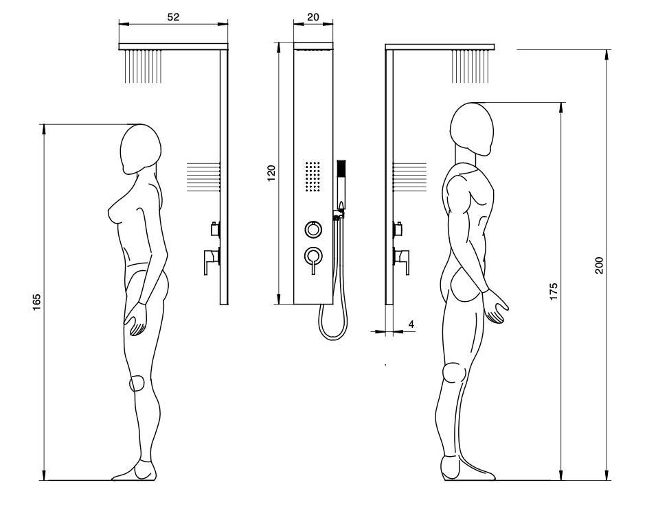 Columna de ducha hidromasaje MARCO MAMMOLITI Otelio gris - 3