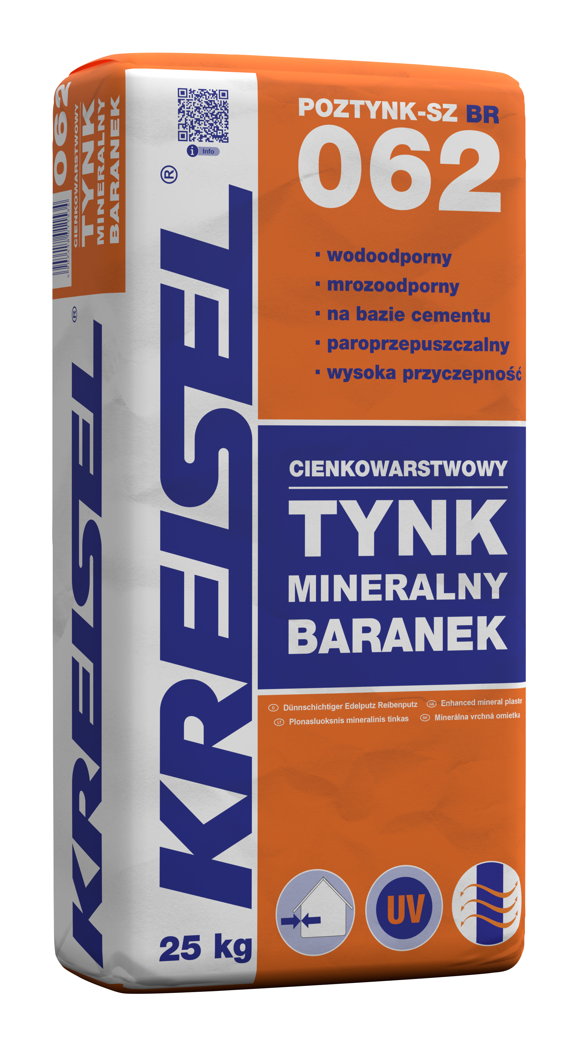 Tynk mineralny cienkowarstwowy biały baranek POZTYNK SZ 062 2 mm 25 kg Kreisel