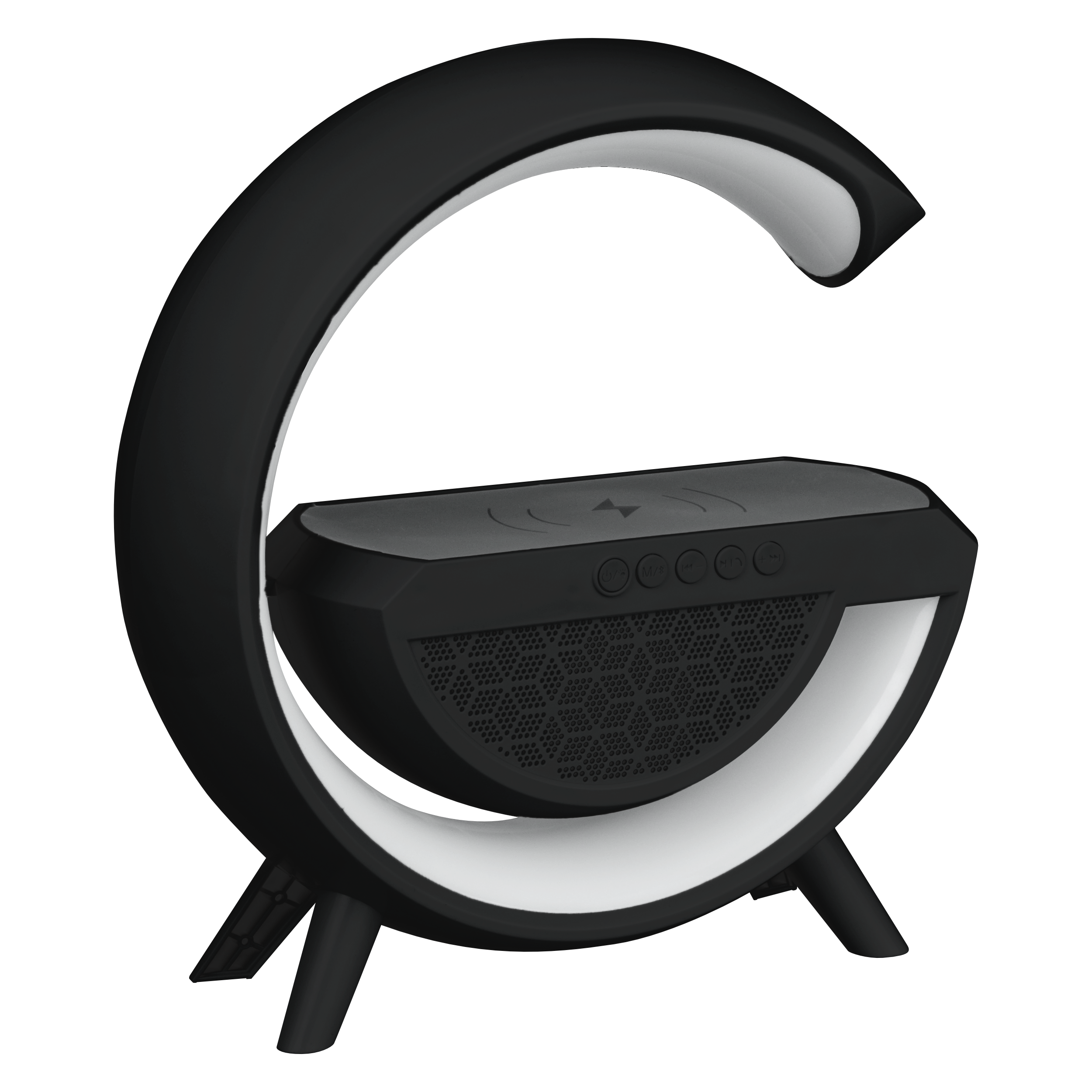 Lampka biurkowa z głośnikiem Bluetooth z ładowarką indukcyjną RGB czarna DPM