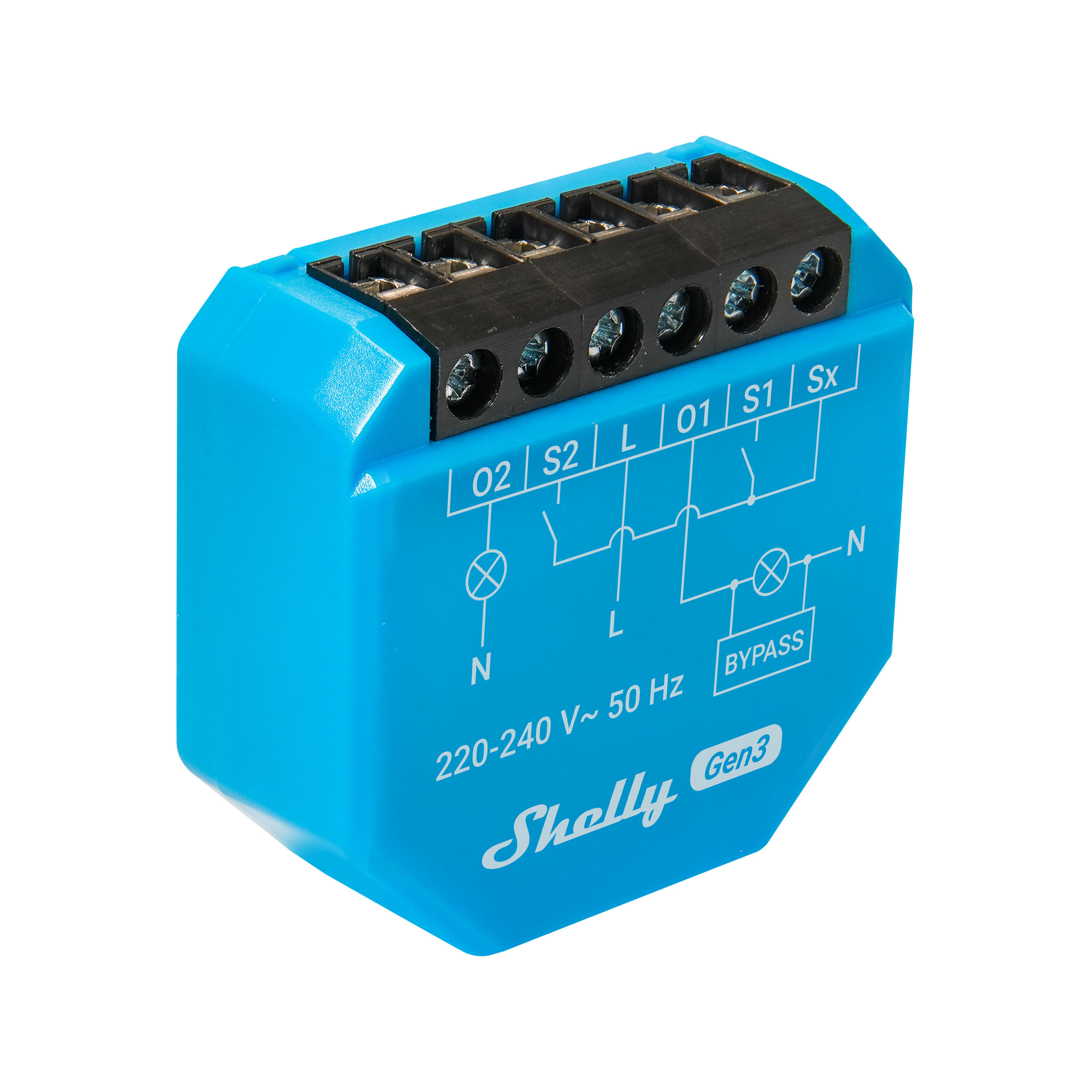 interruptor relé inteligente wi-fi shelly 2l gen3 (sin cable neutro)