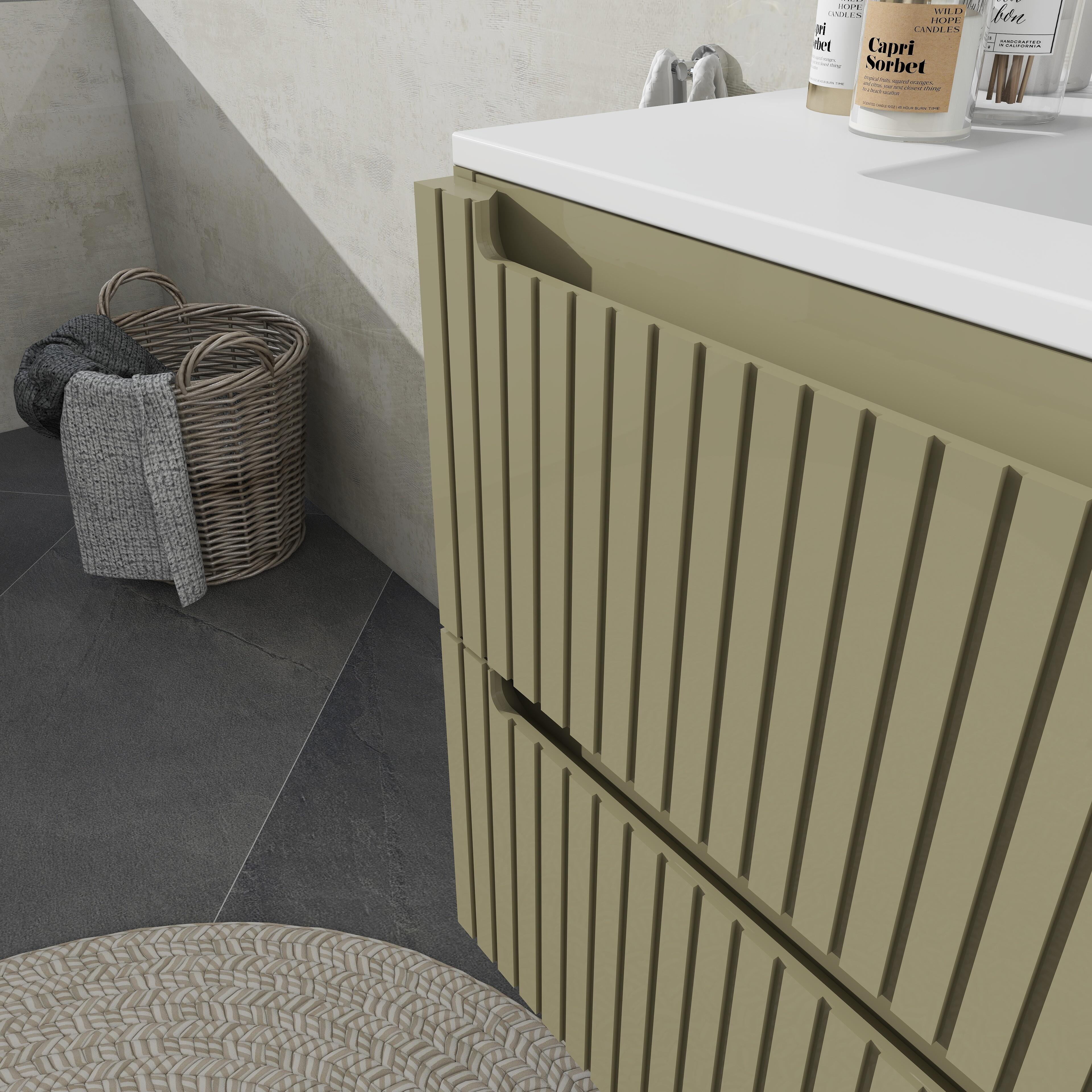 MUEBLE DE BAÑO BLUR VERDE 80X45CM - 8