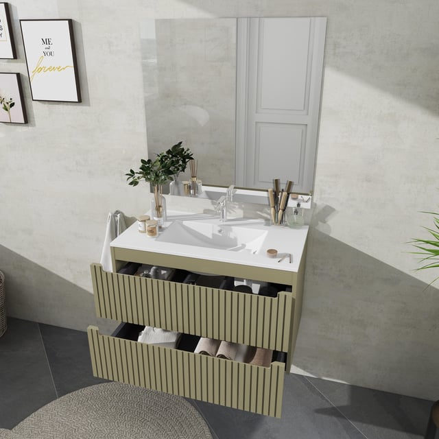 MUEBLE DE BAÑO BLUR VERDE 80X45CM