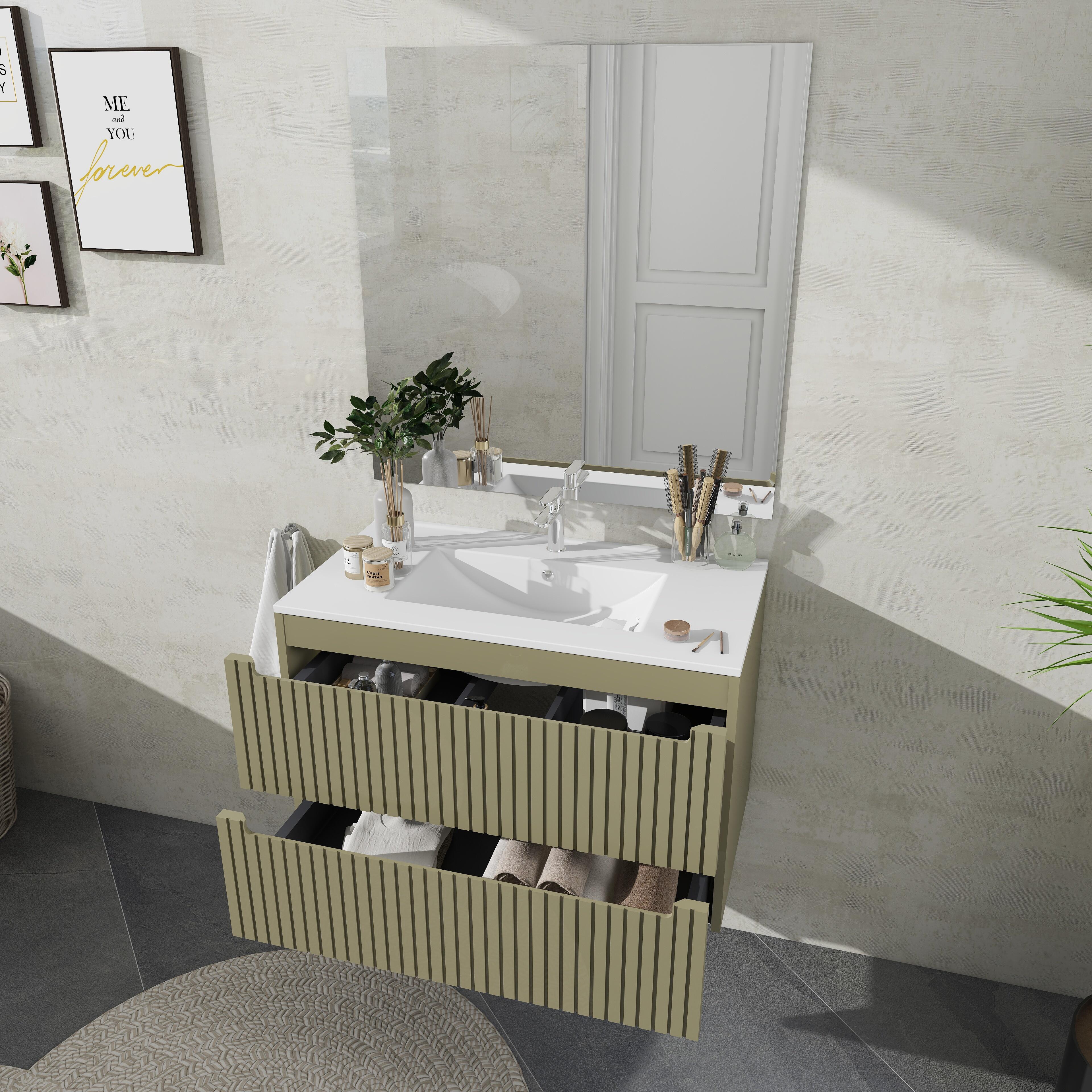 MUEBLE DE BAÑO BLUR VERDE 80X45CM - 5